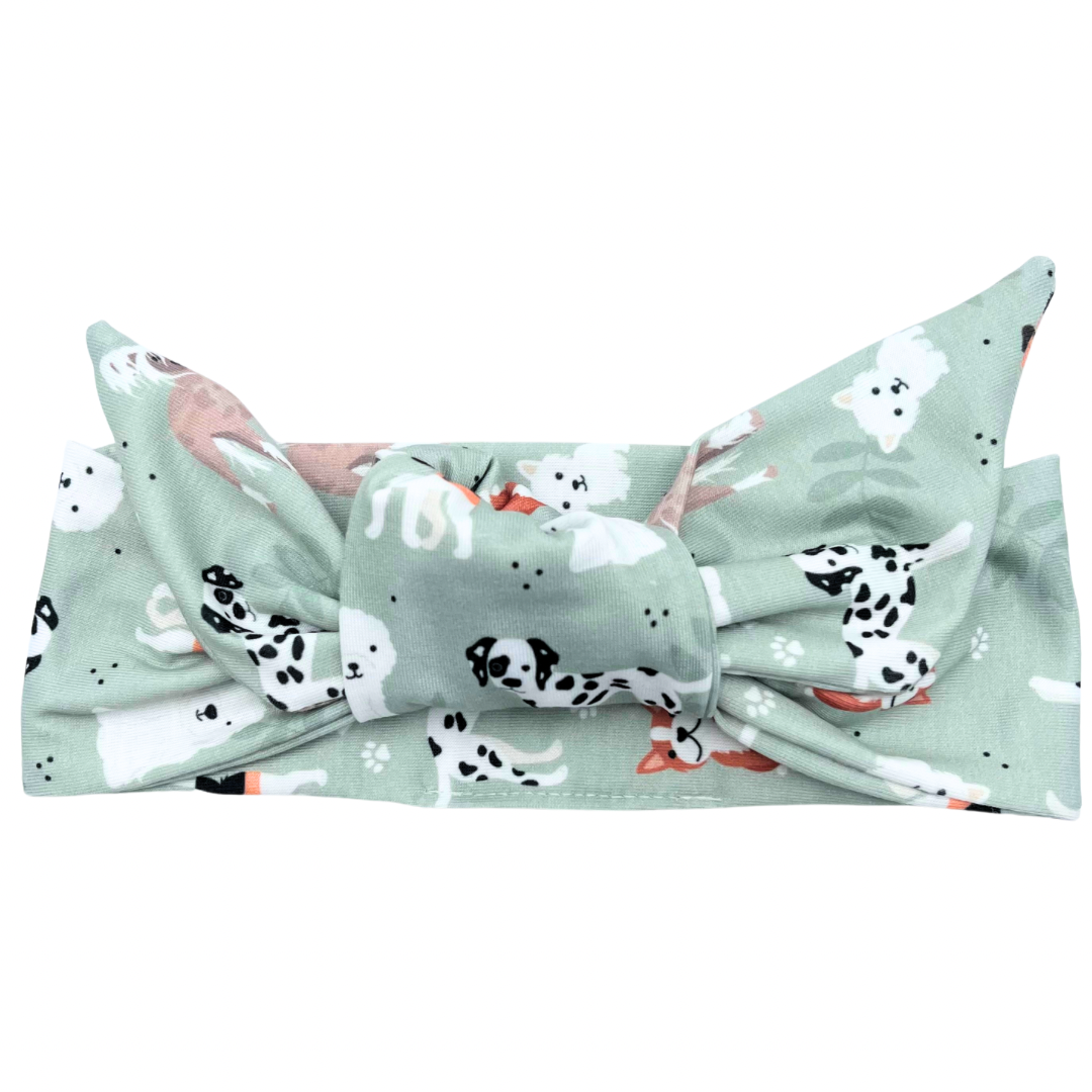 All The Dogs Adjustable - Olive Tie Headband