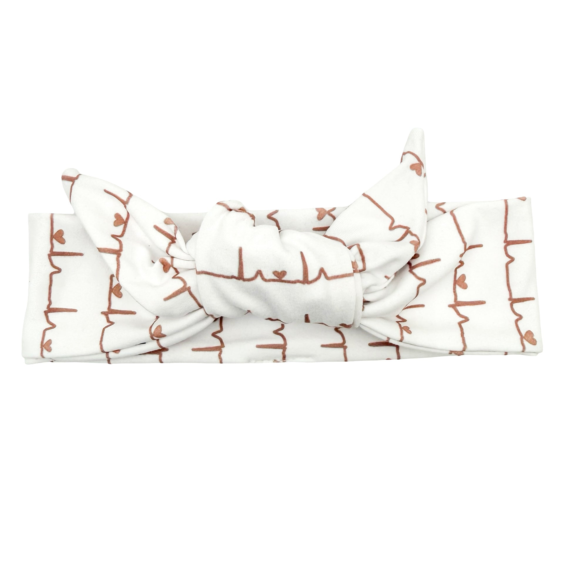 Nurse Heartbeat - White Adjustable Tie Headband