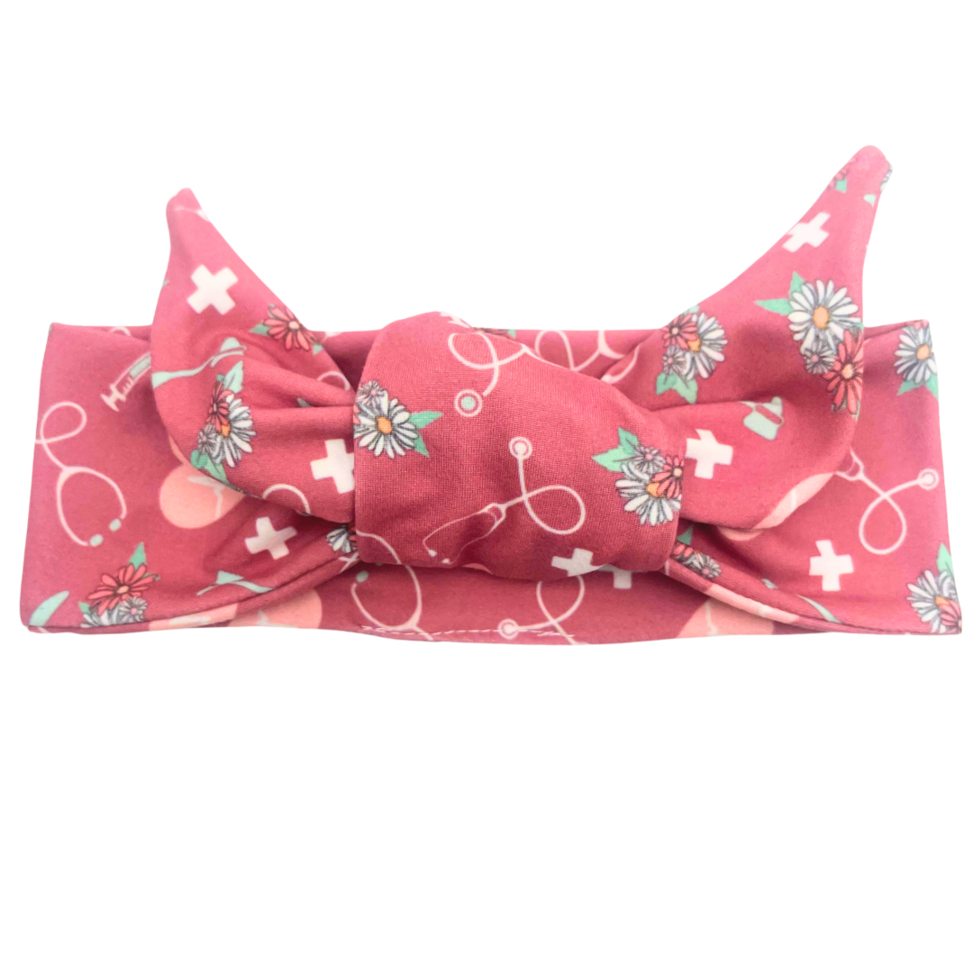 Hearts &amp; Healthcare - Rose Pink Adjustable Tie Headband