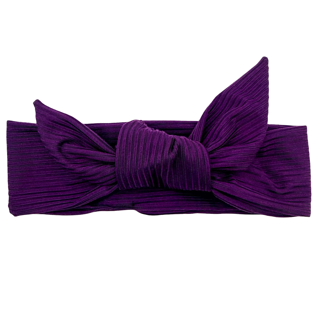 Purple Ribbed Adjustable Tie Headband
