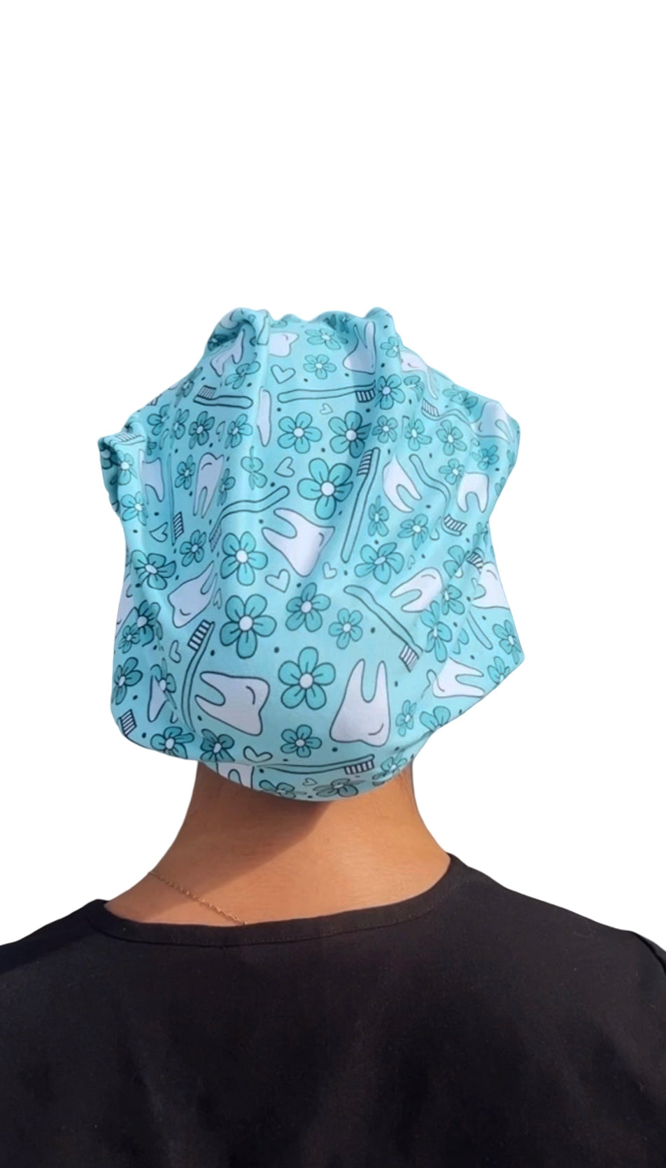Floral Dental - Teal Soft Scrub Cap