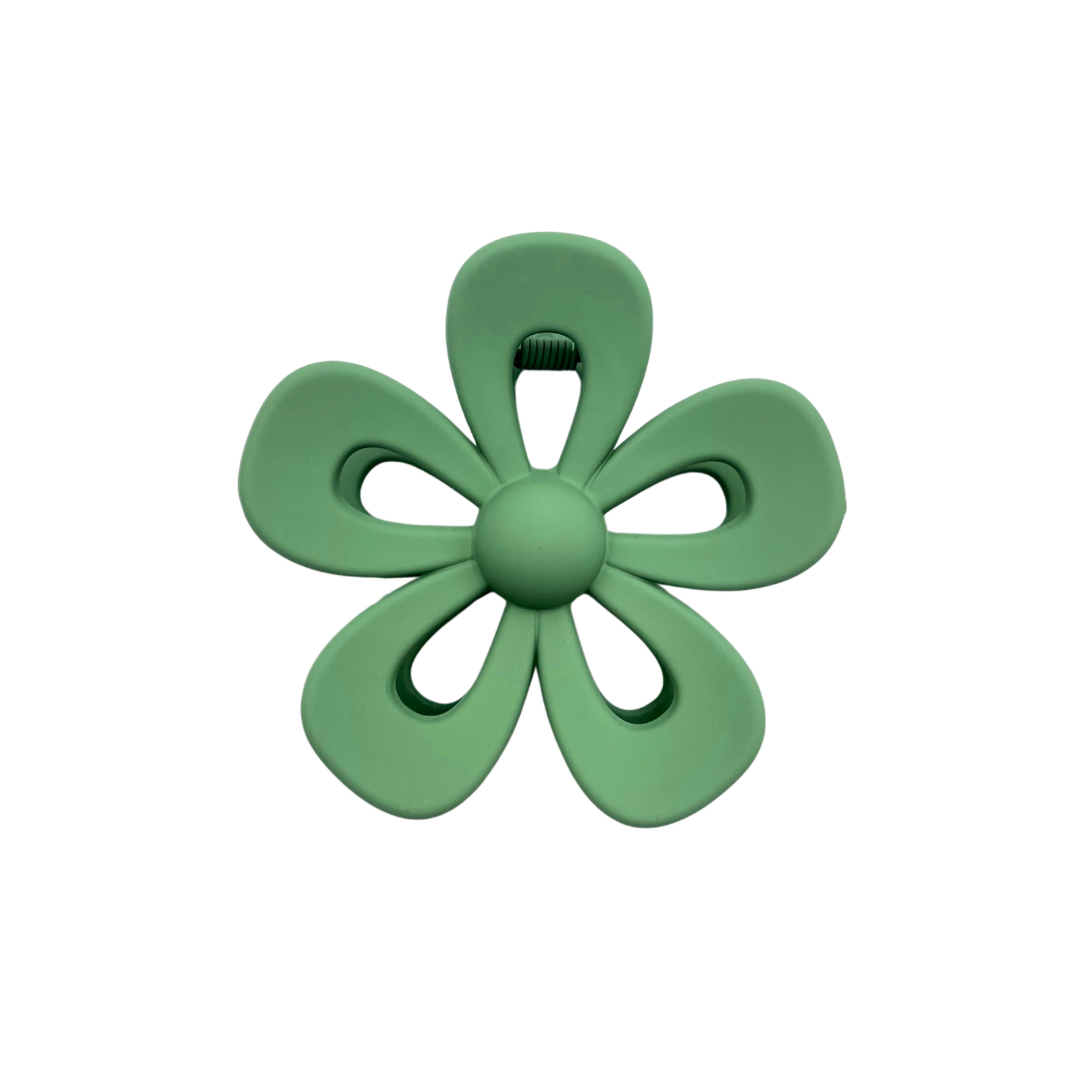 Sage Green Flower Small Hair Claw
