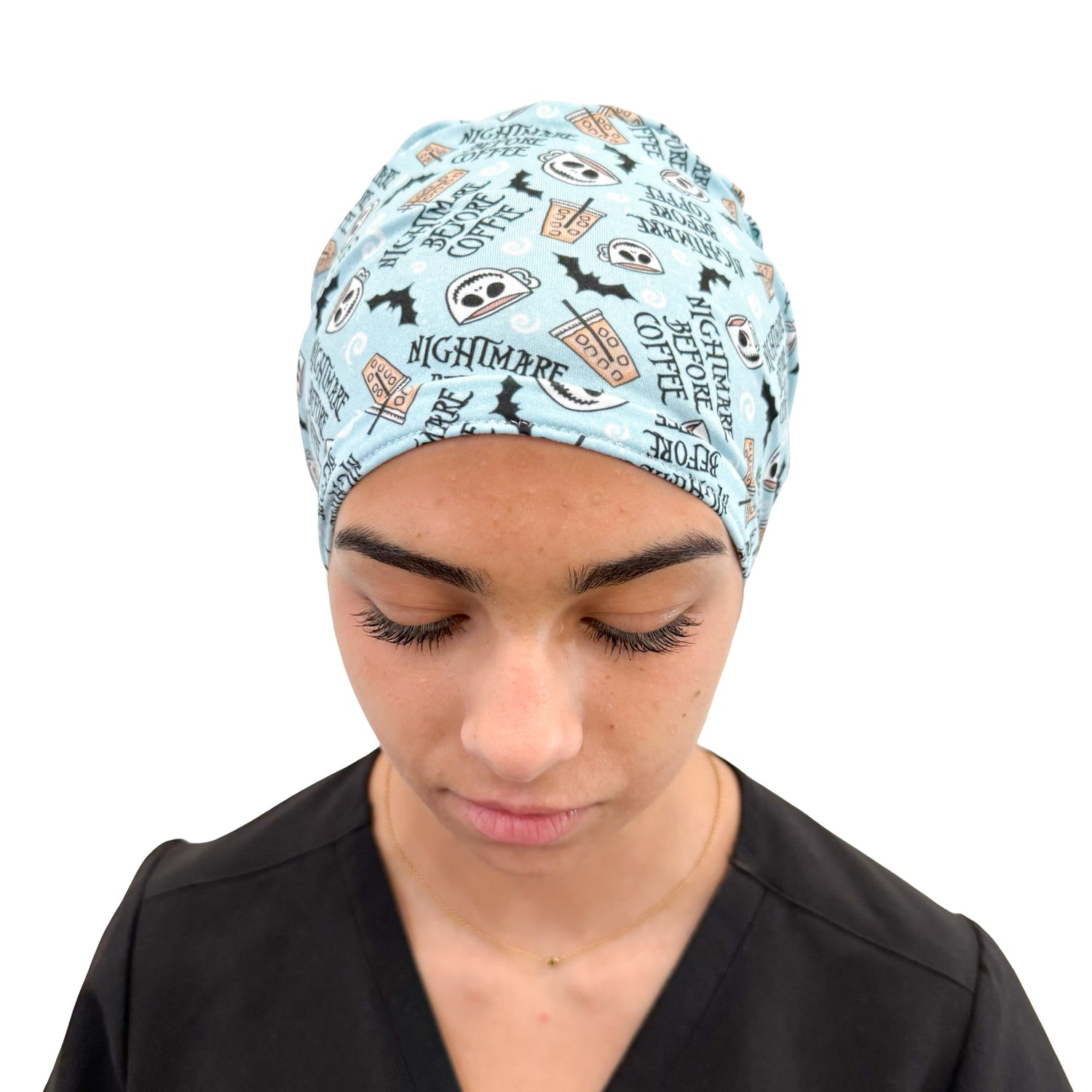 Nightmare Before Coffee - Soft Ponytail Scrub Cap