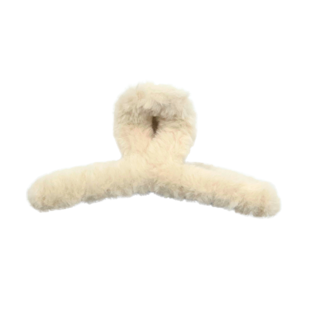 Fuzzy Winter - Tan Large Hair Claw