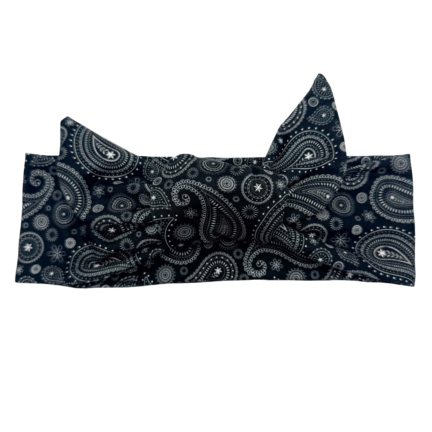 Midnight Paisley Adjustable Tie Headband