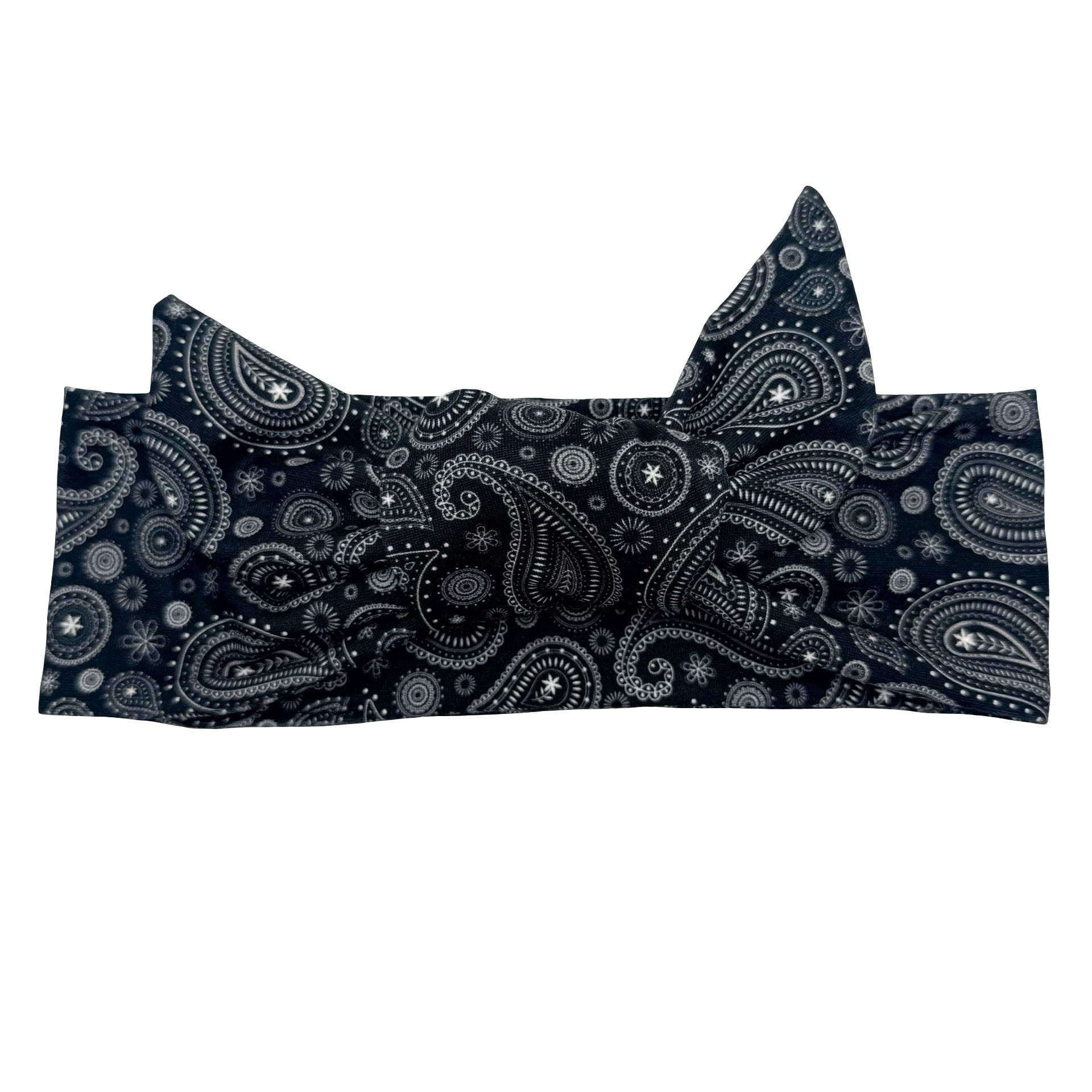 Midnight Paisley Adjustable Tie Headband