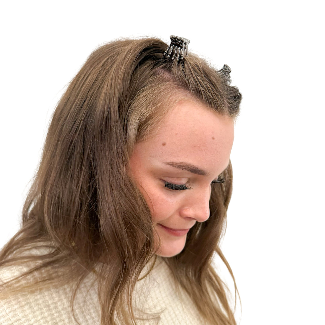 Mini Skeleton Hair Claw - Chrome Set of Two