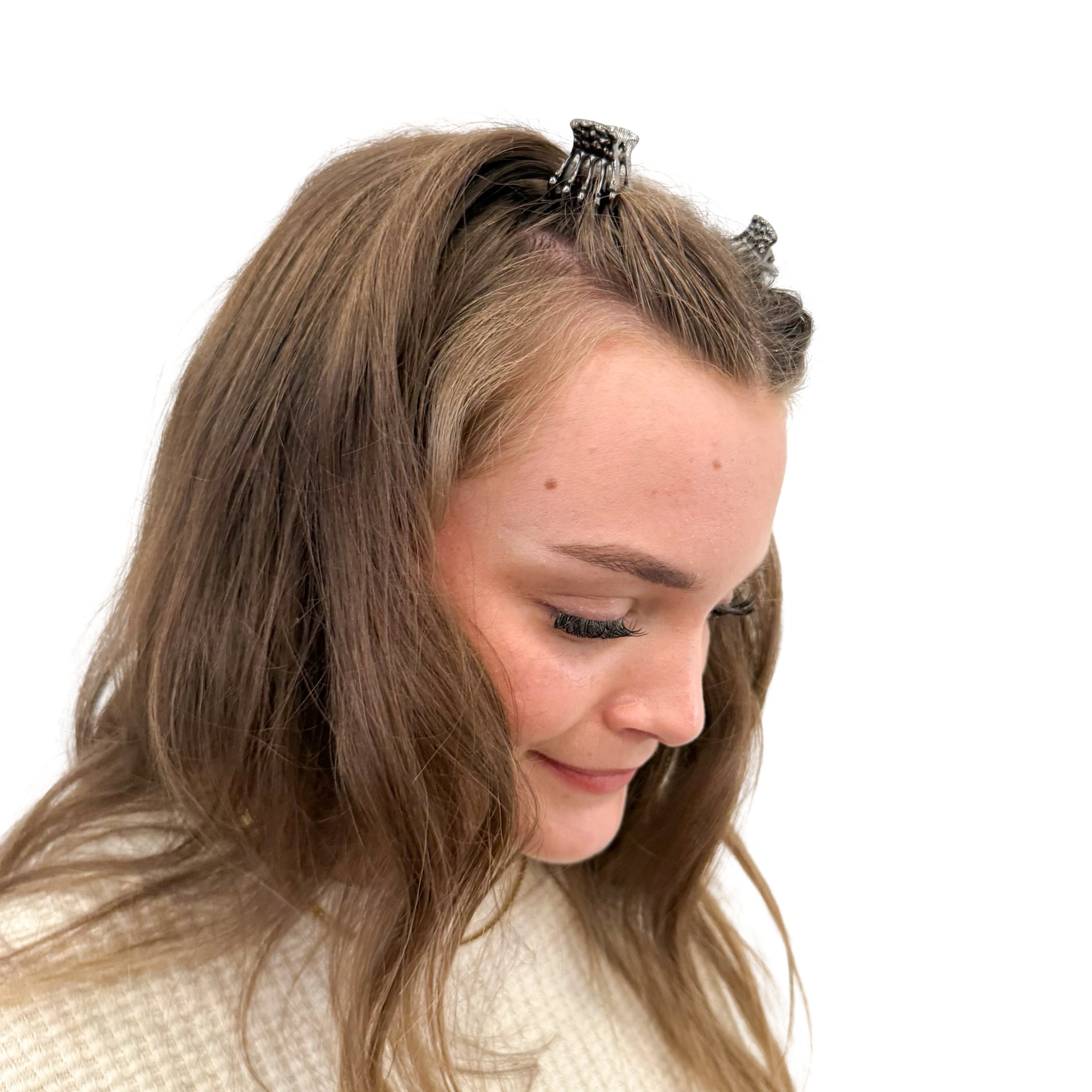 Mini Skeleton Hair Claw - Chrome Set of Two