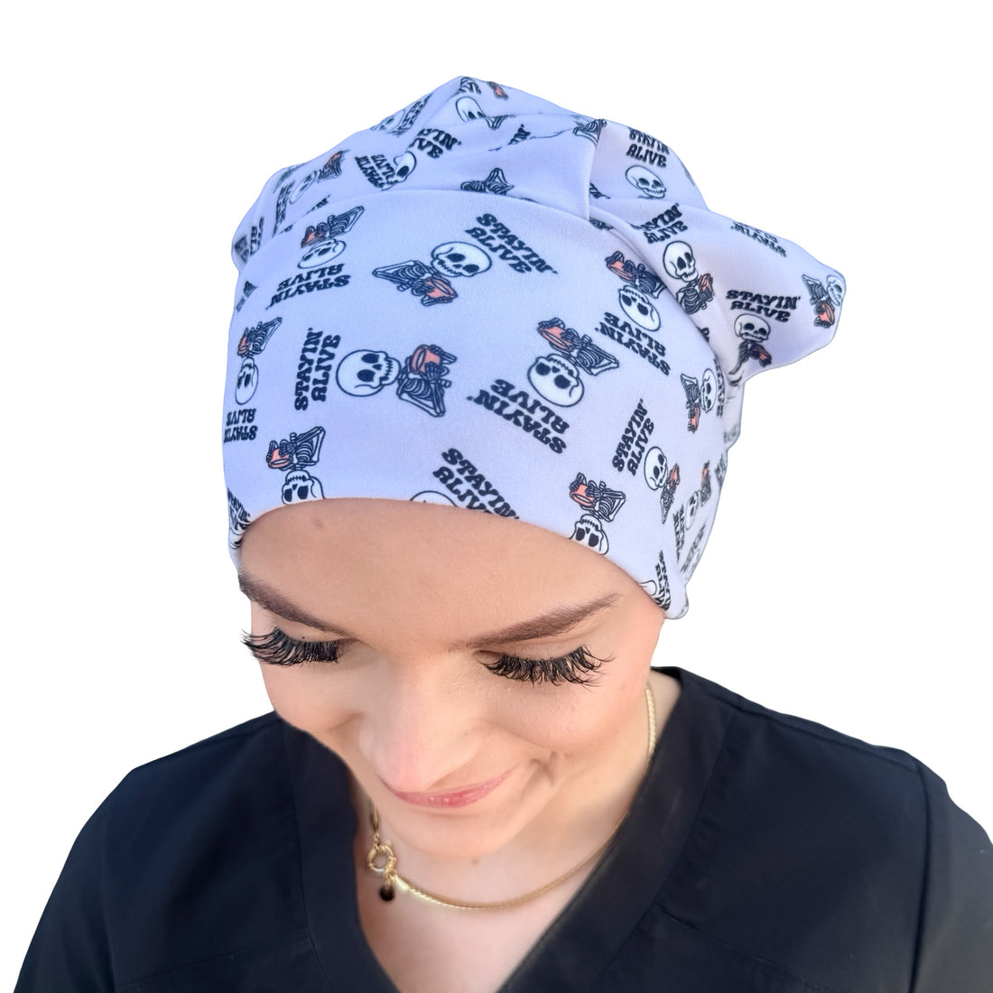 Stayin Alive Soft Scrub Cap