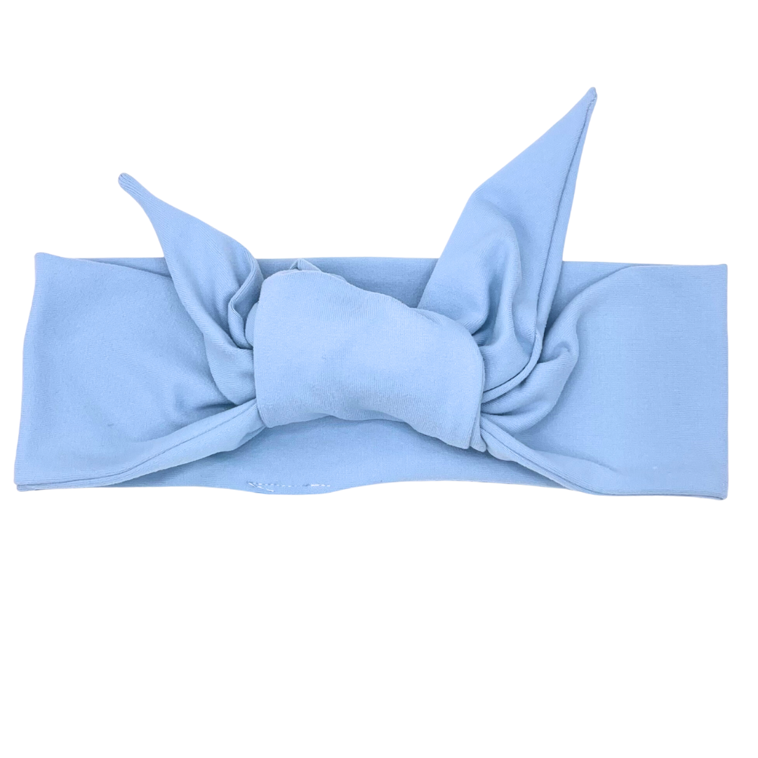 Baby Blue Adjustable Tie Headband