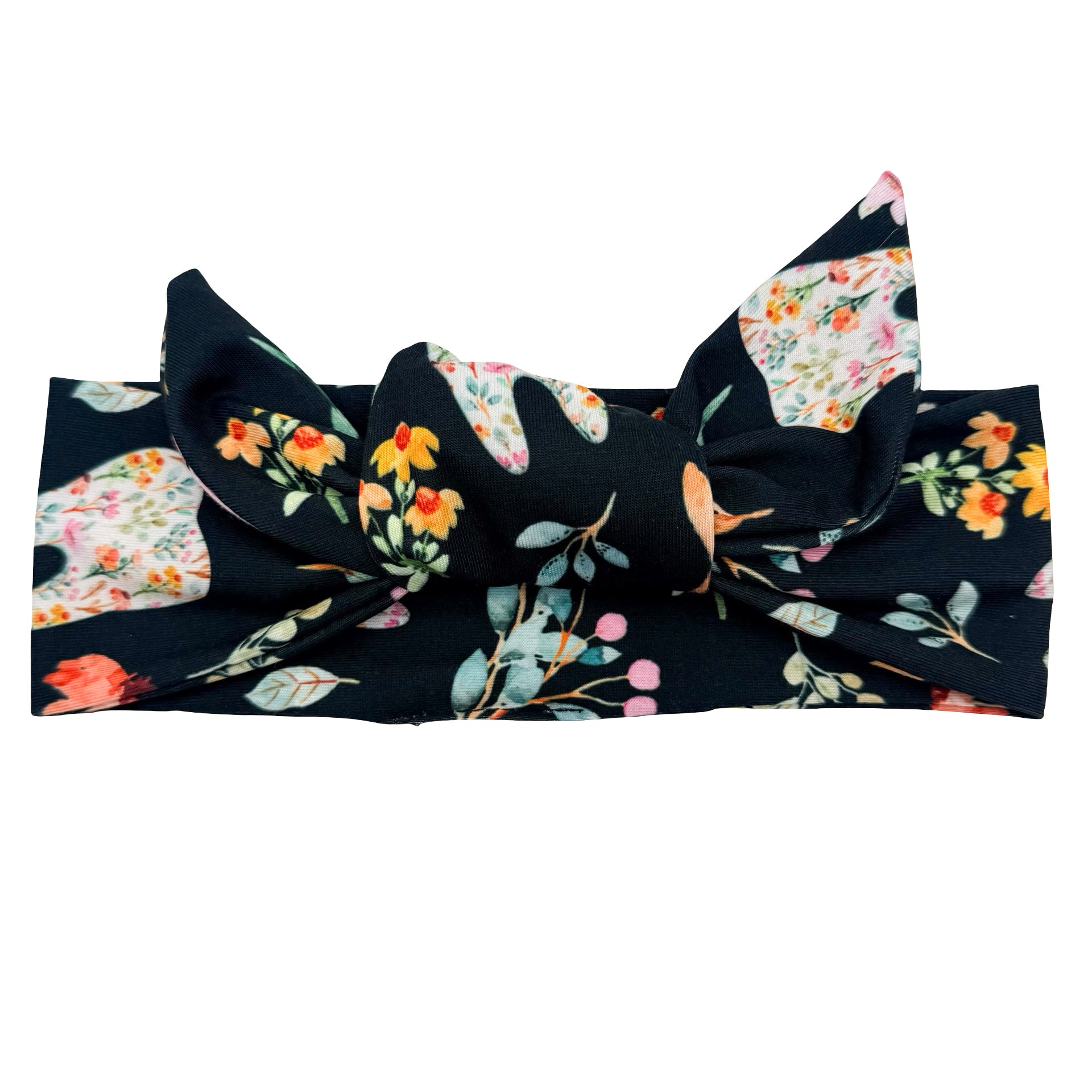 Petal &amp; Pearl Teeth - Black Adjustable Tie Headband