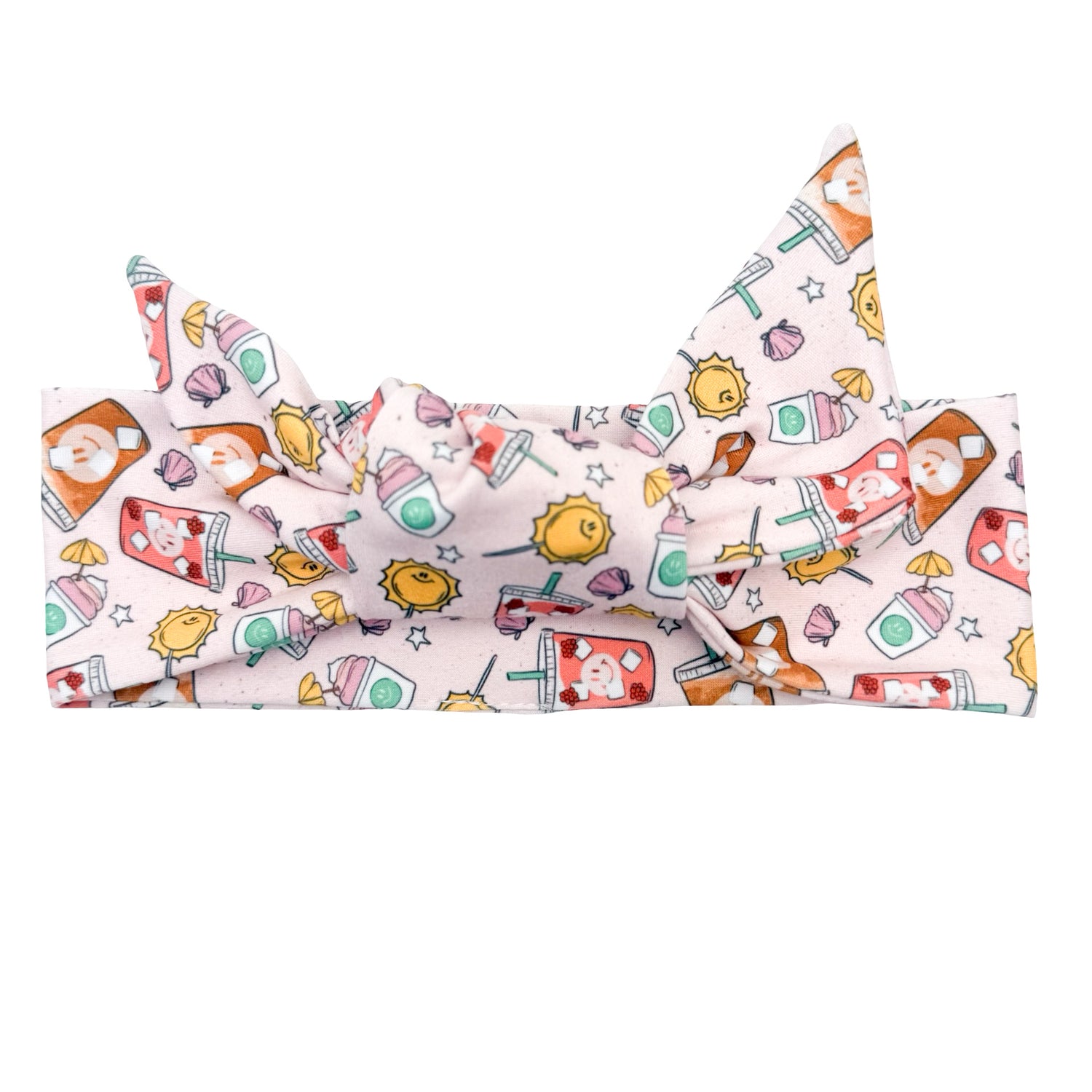 Sunshine &amp; Sips Iced Coffee Adjustable Tie Headband