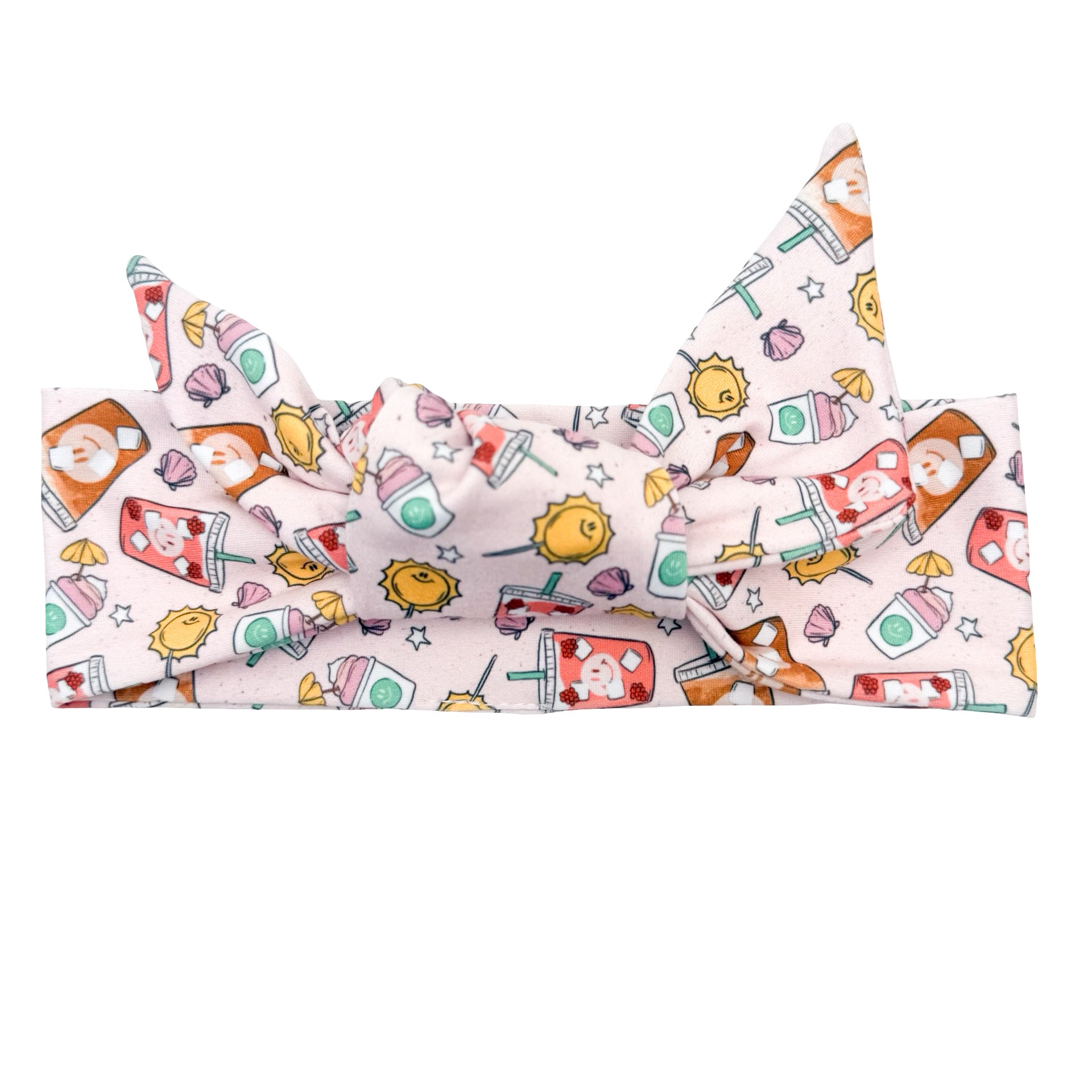 Sunshine &amp; Sips Iced Coffee Adjustable Tie Headband