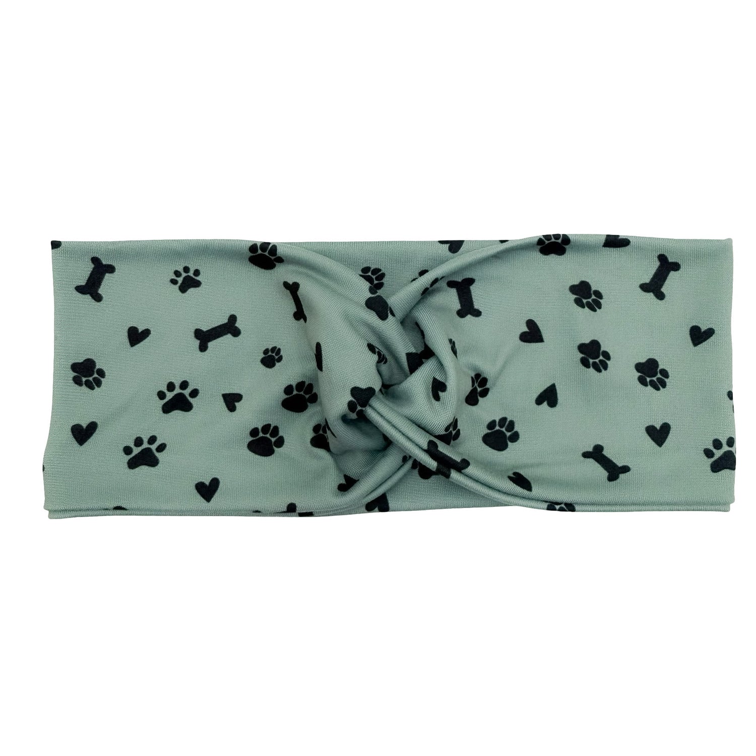 Pet Paws, Bones, &amp; Hearts - Light Olive Headband
