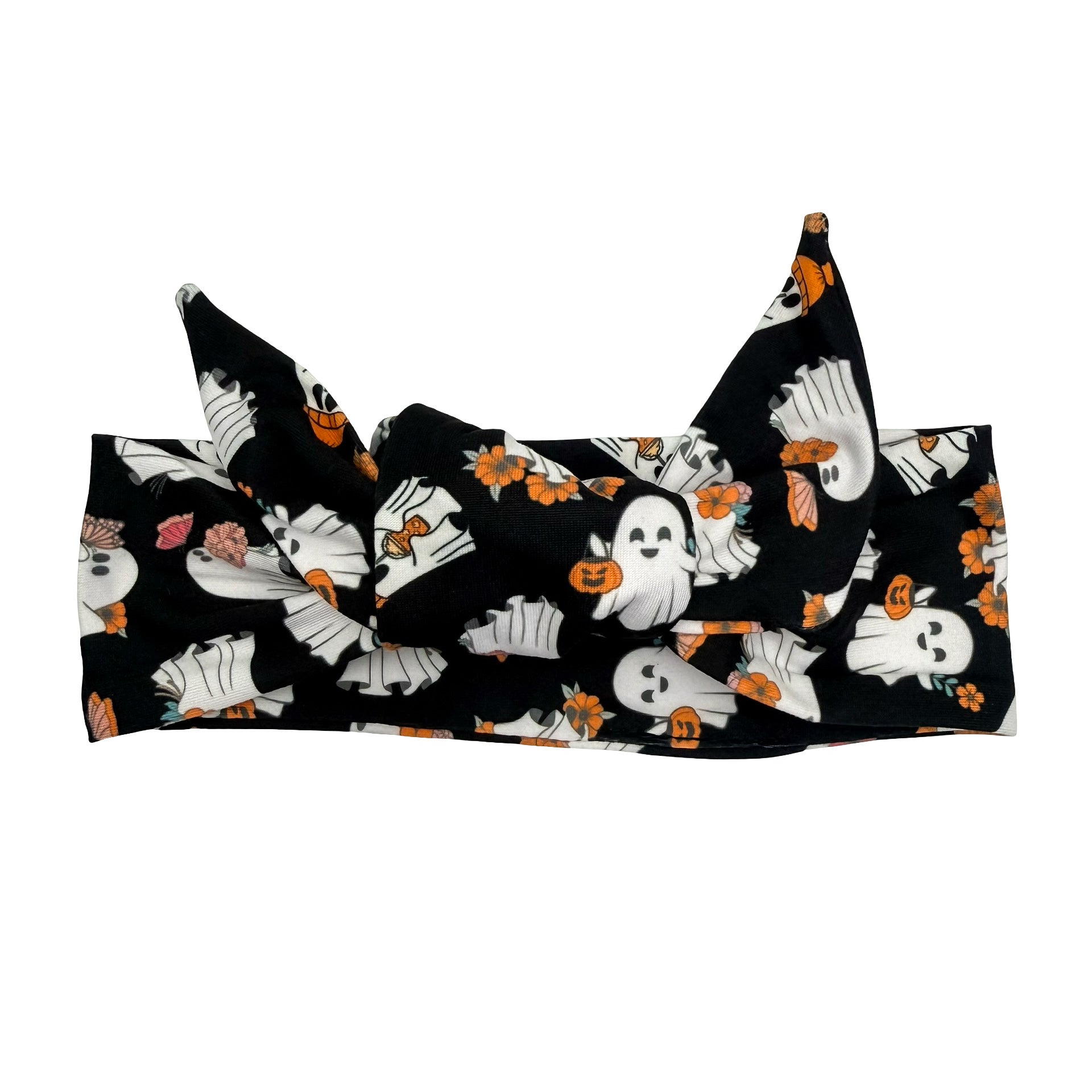 Boo-tiful Blooms Adjustable Tie Headband