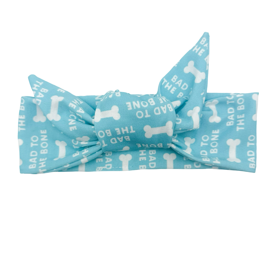 Bad To The Bone - Light Blue Adjustable Tie Headband