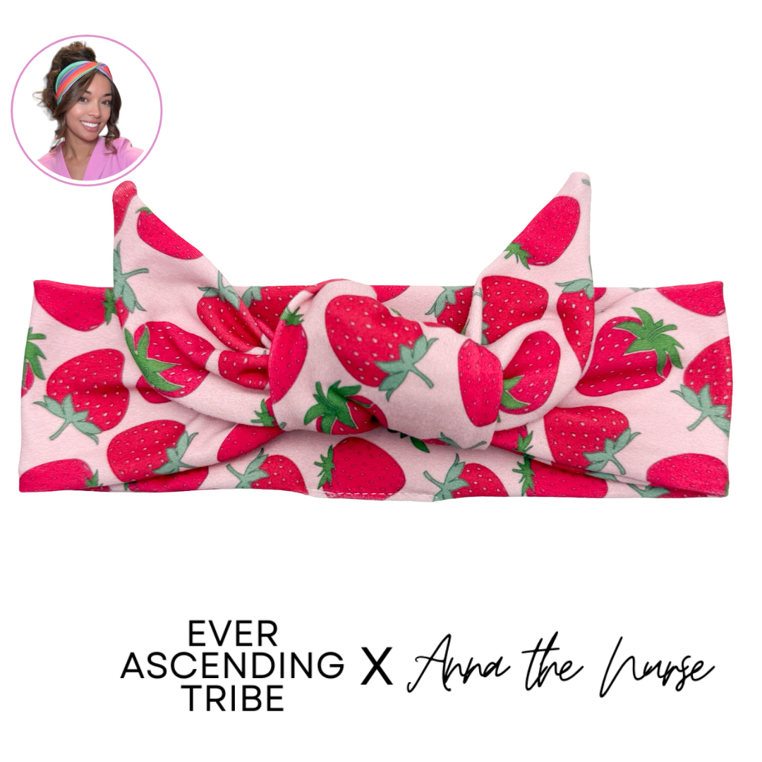 Strawberry Blush - Pink Adjustable Tie Headband