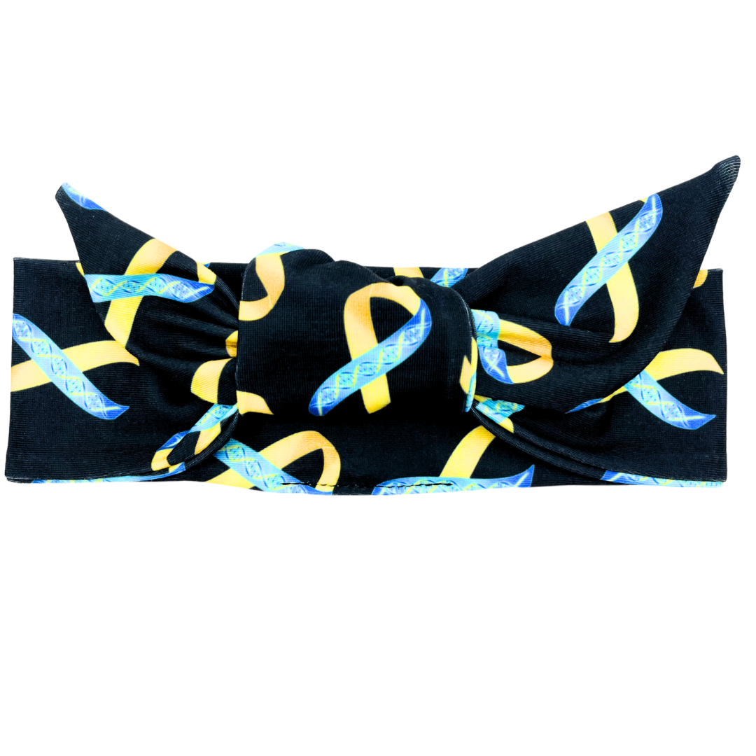 Down Syndrome Awareness Ribbon Adjustable Tie Headband