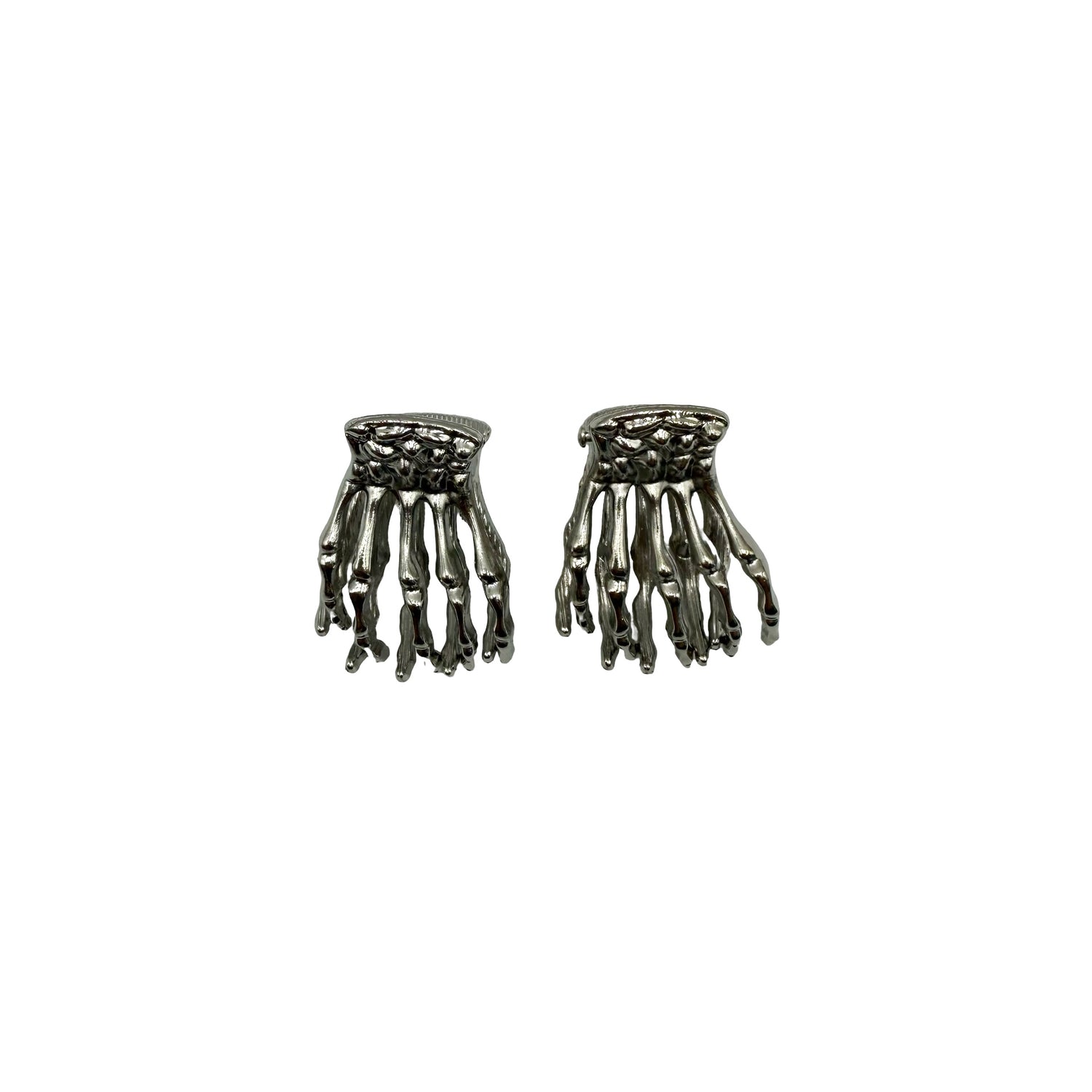 Mini Skeleton Hair Claw - Silver Set of Two