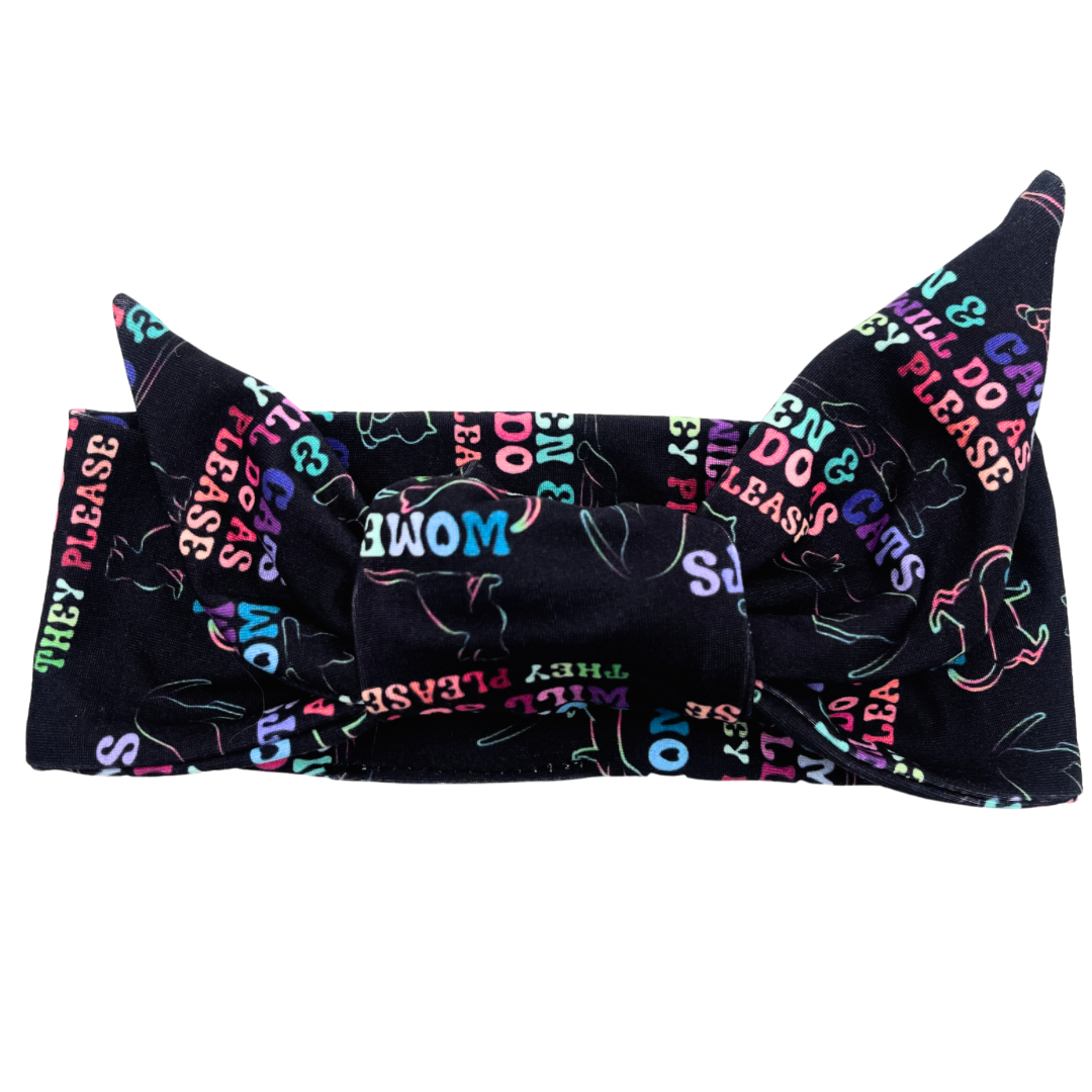 Women &amp; Cats Will Do As They Please - Adjustable Tie Headband