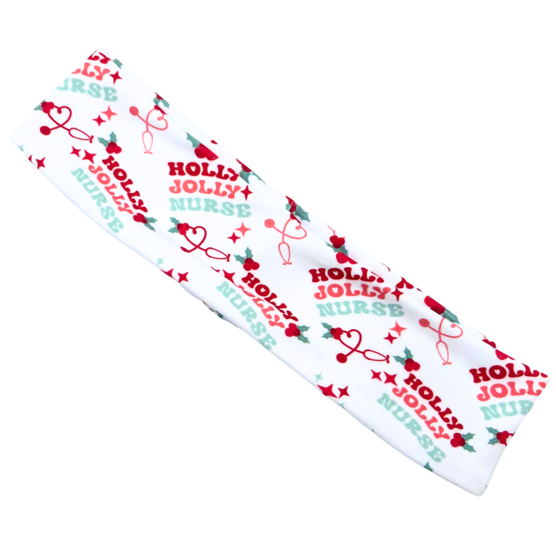 Holly Jolly Nurse Athletic Headband