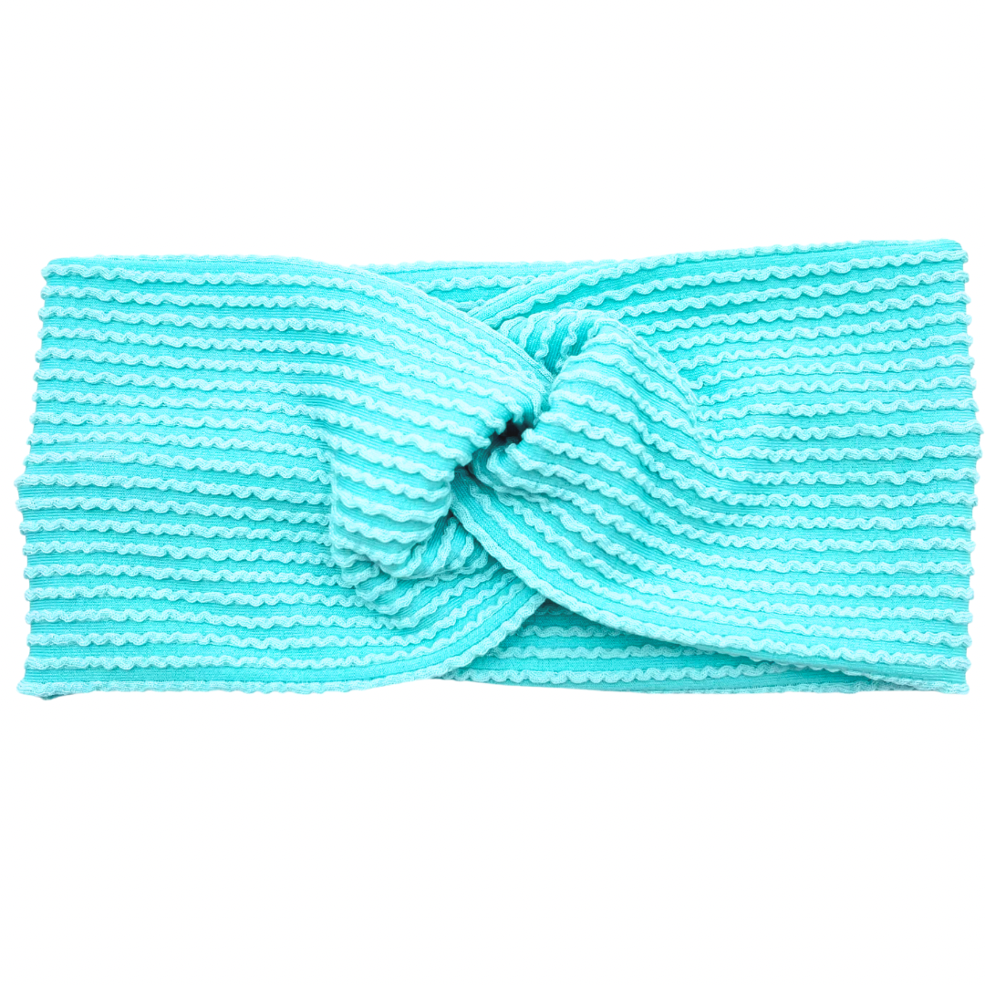 Turquoise Waved Ribbed Headband