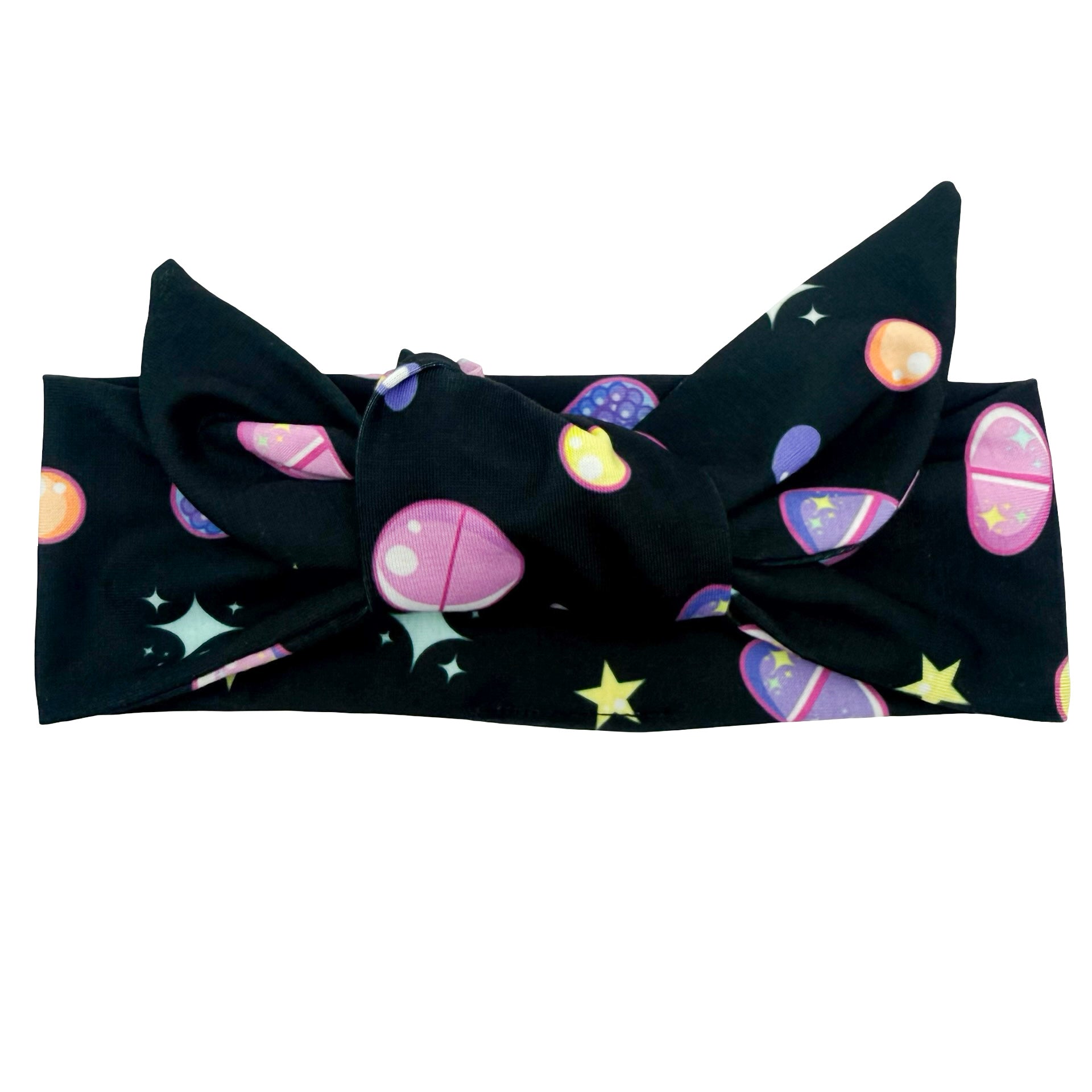 Pills &amp; Hearts - Black Adjustable Tie Headband