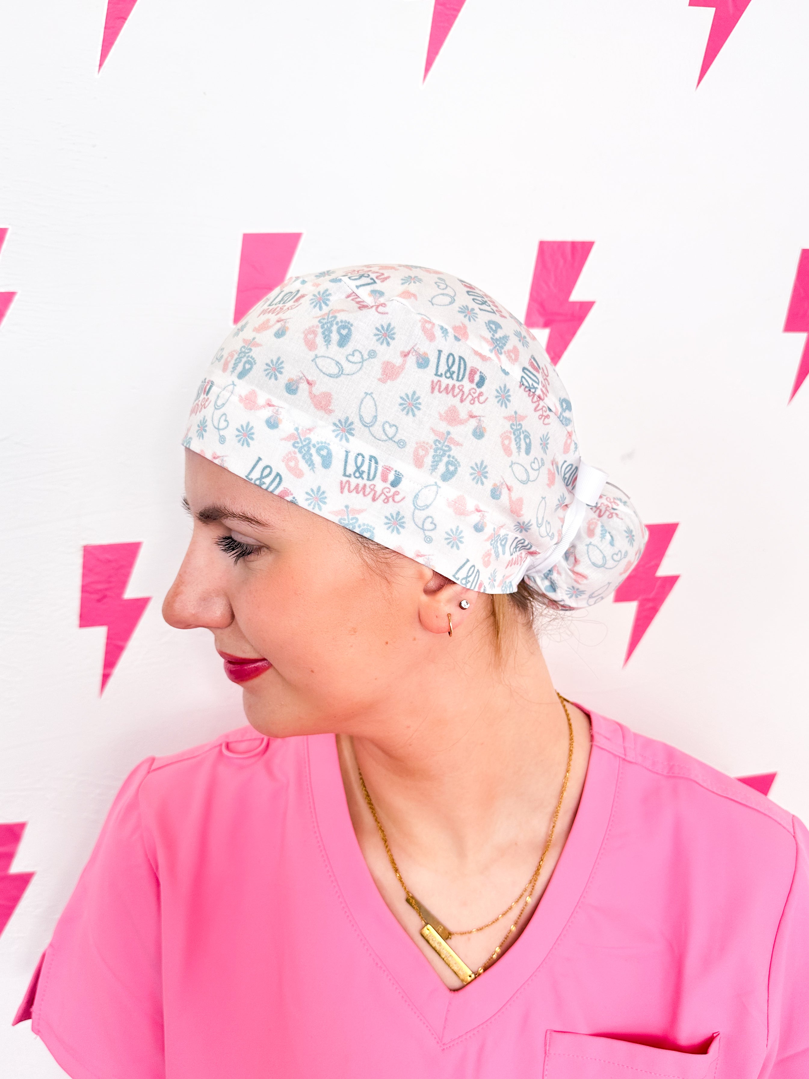 L&amp;D Nurse Pony-Tail Scrub Cap