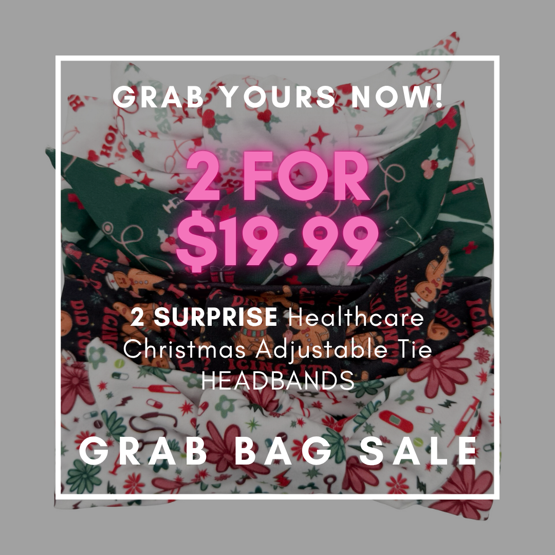 CHRISTMAS HEALTHCARE GRAB BAG SALE - 2 Adjustable Tie Headband