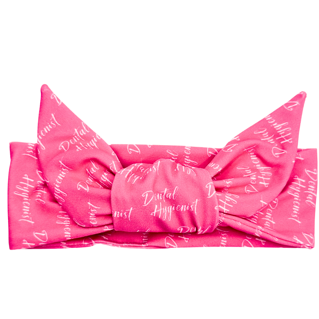 Dental Hygienist - Pink Adjustable Tie Headband