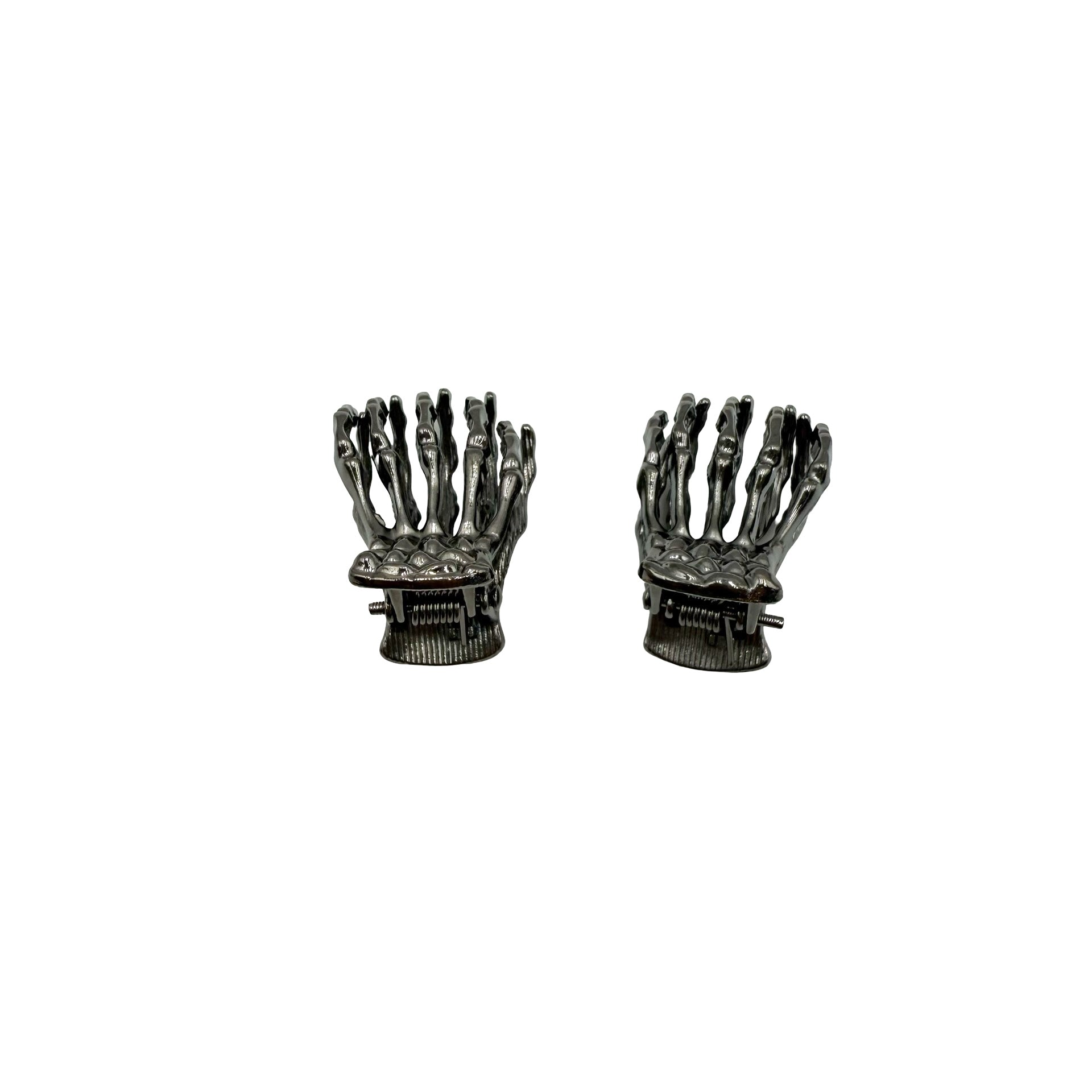 Mini Skeleton Hair Claw - Chrome Set of Two