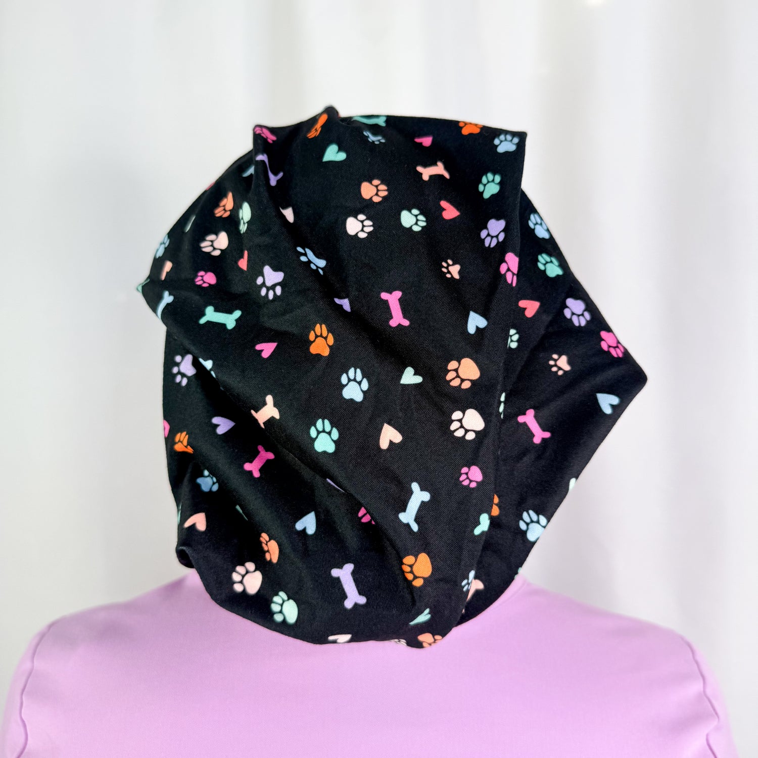 Colorful Pet Paws, Bones, &amp; Hearts Soft Scrub Cap