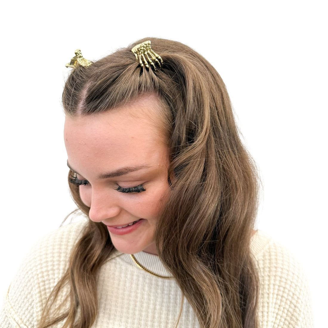 Mini Skeleton Hair Claw - Gold Set of Two