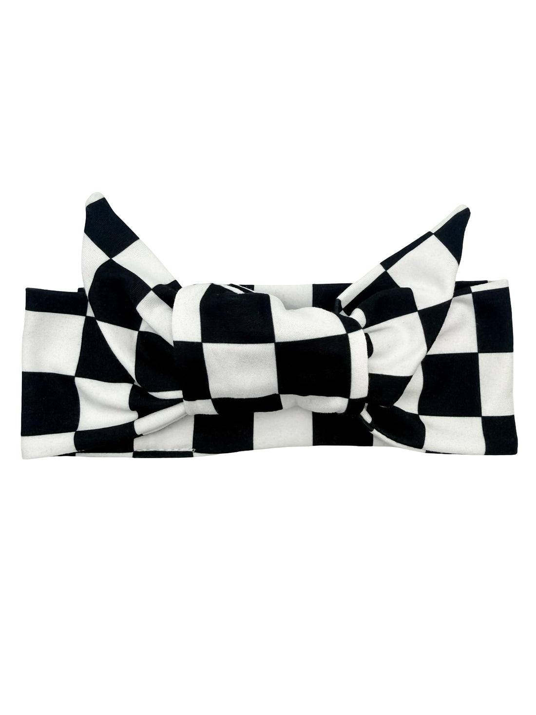 Black Checkered Bliss Adjustable Tie Headband