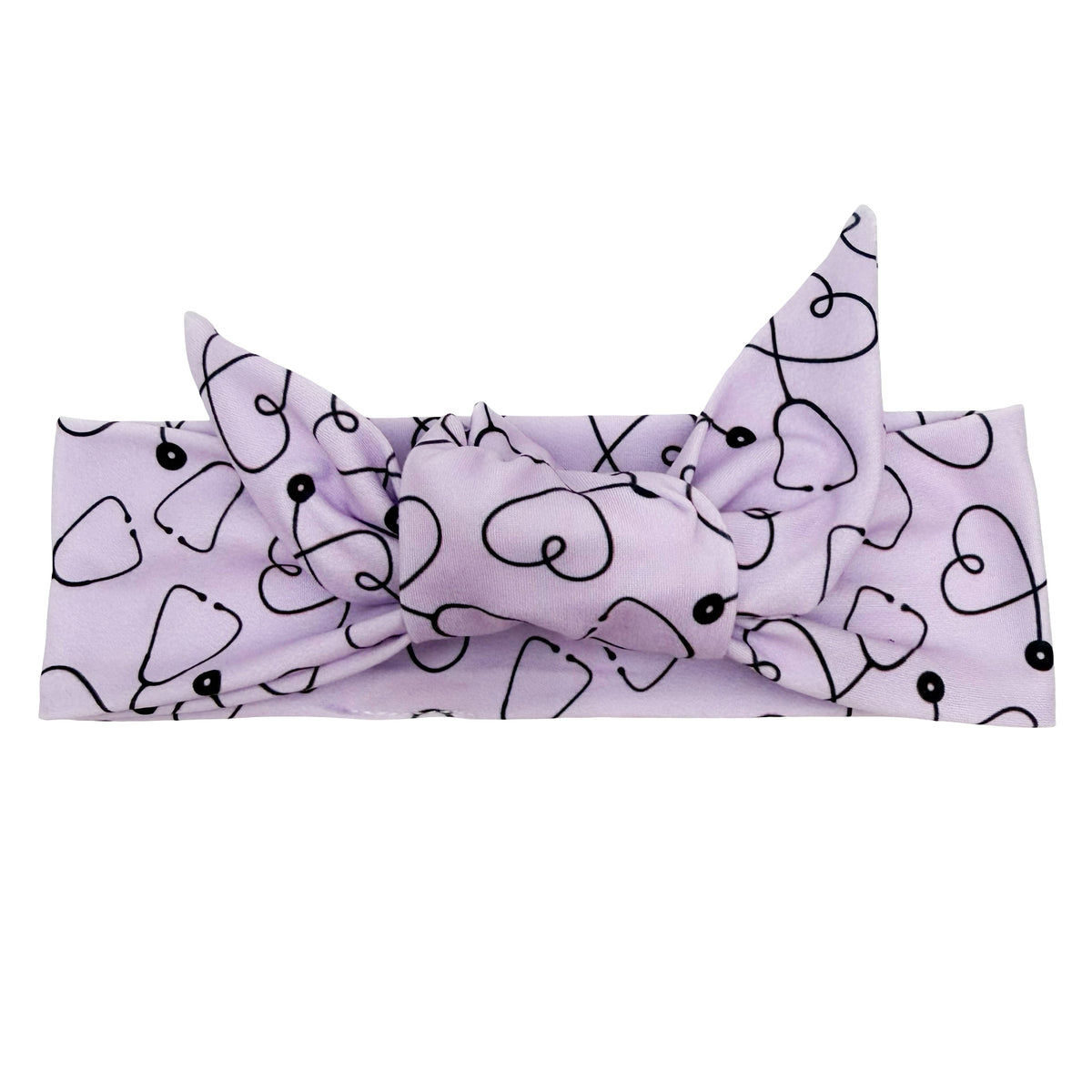 Heart Stethoscope - Purple Adjustable Tie Headband