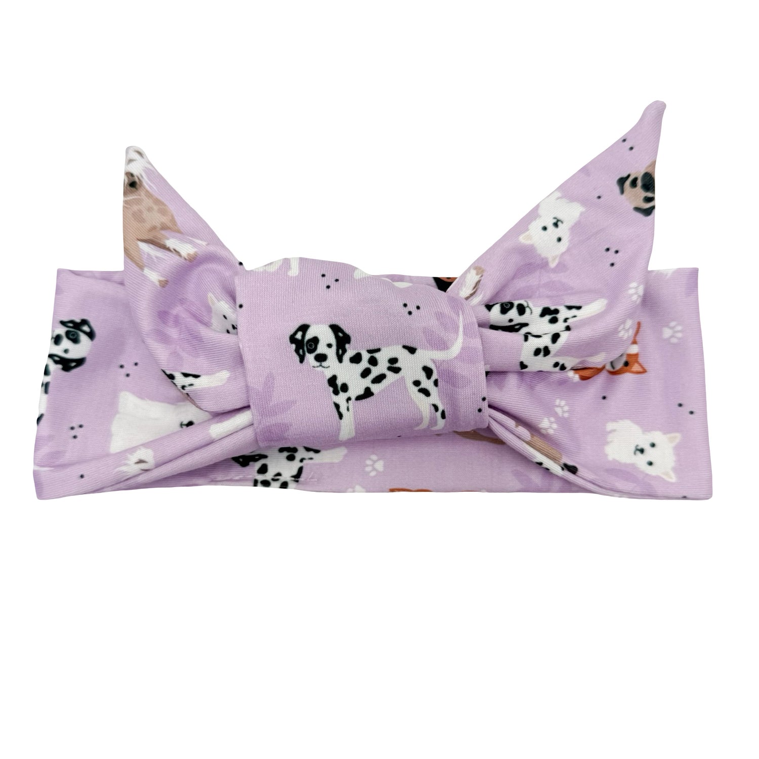 All The Dogs - Purple Adjustable Tie Headband