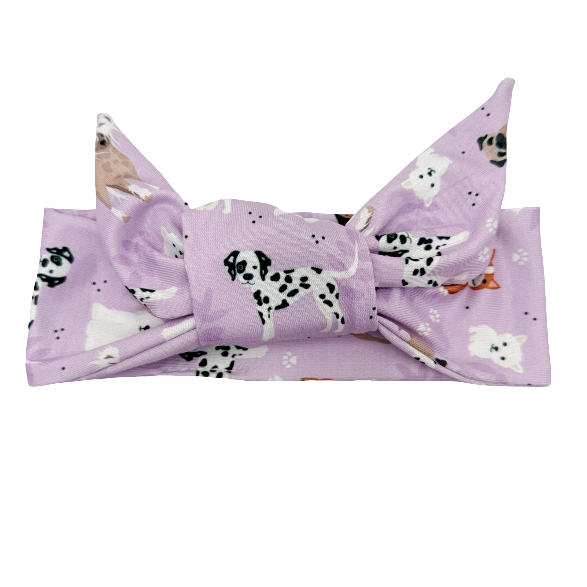 All The Dogs - Purple Adjustable Tie Headband