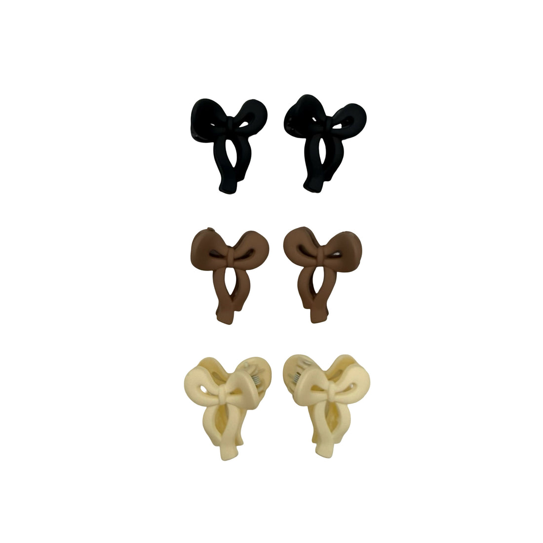 Neutral Bow Mini Clip Set of 6