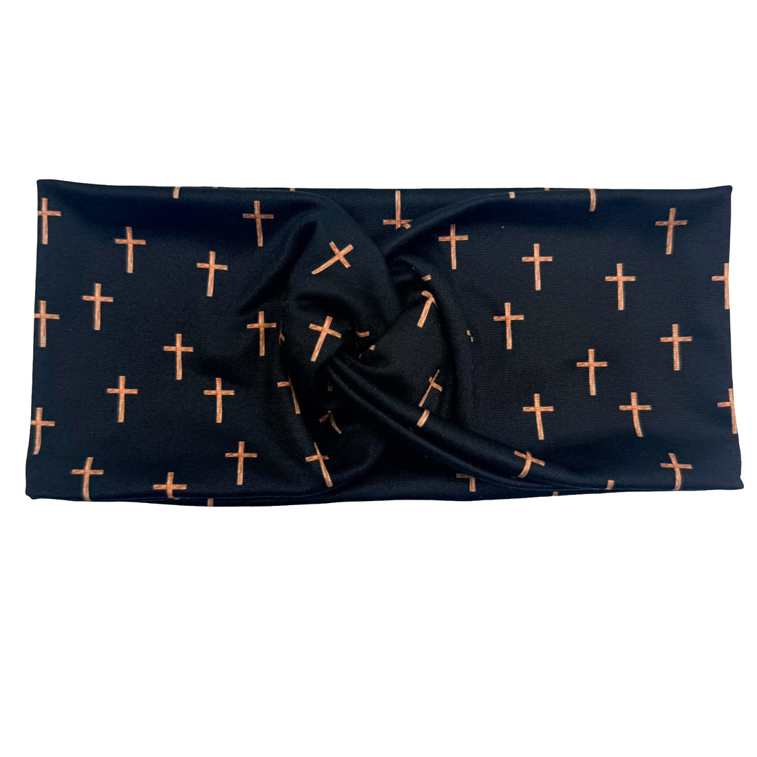 Golden Crosses - Black Headband