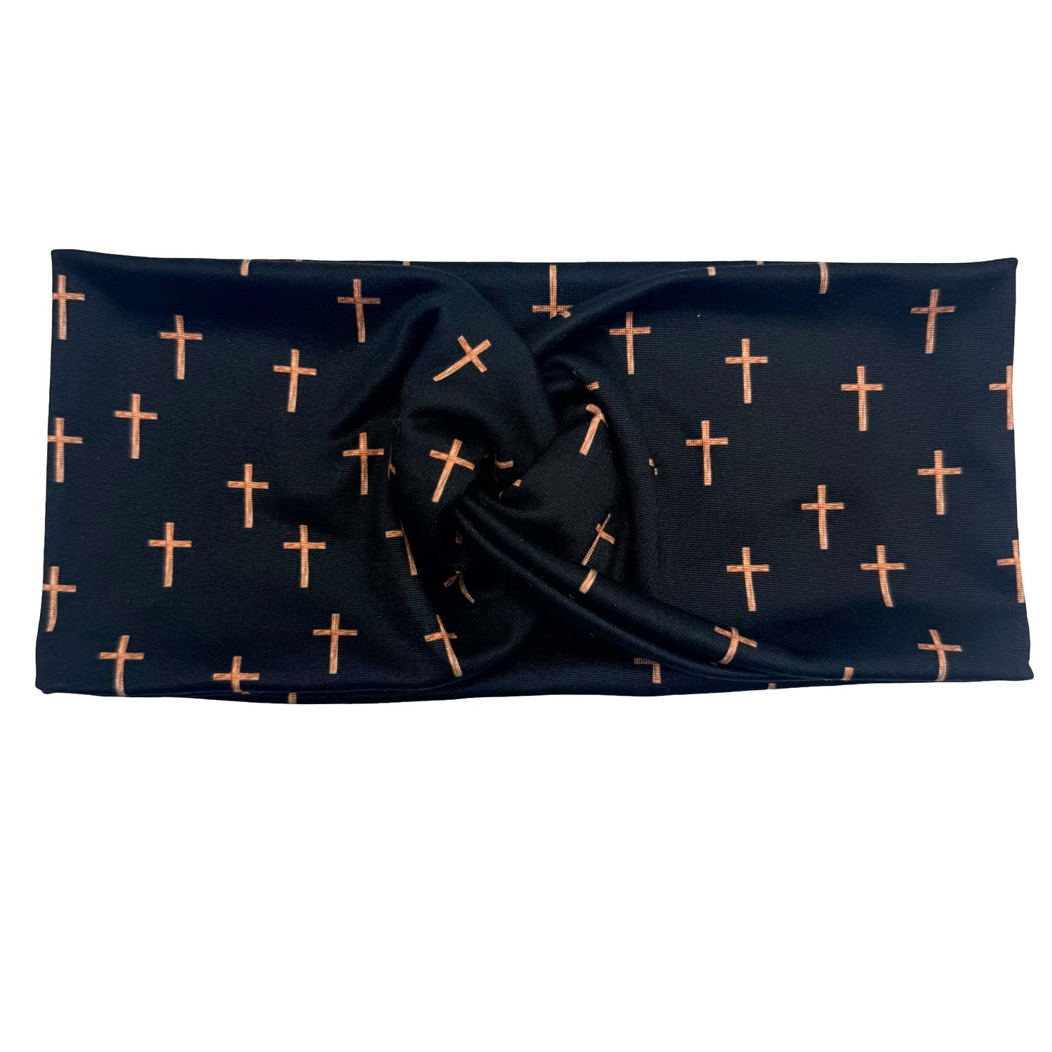 Golden Crosses - Black Headband