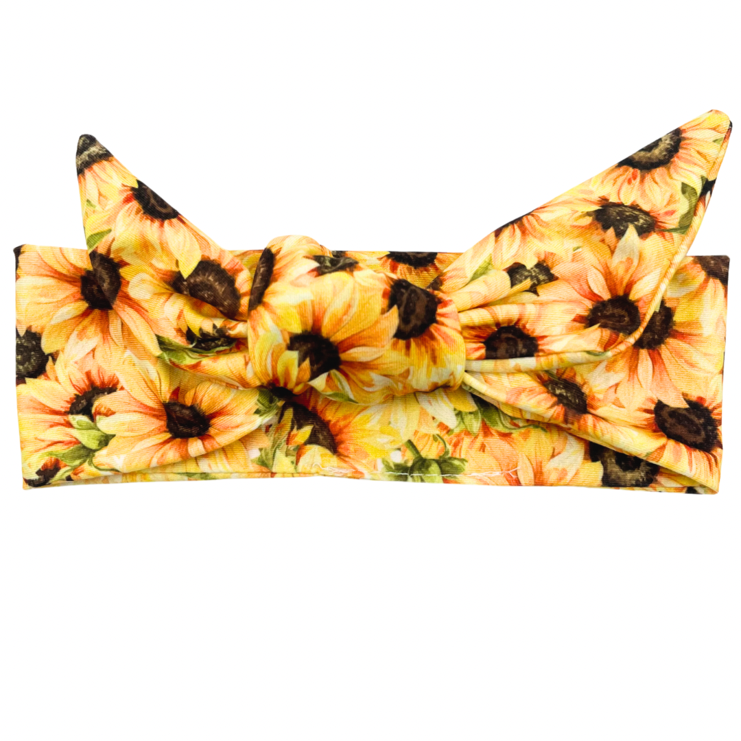 Sunflowers - Adjustable Tie Headband