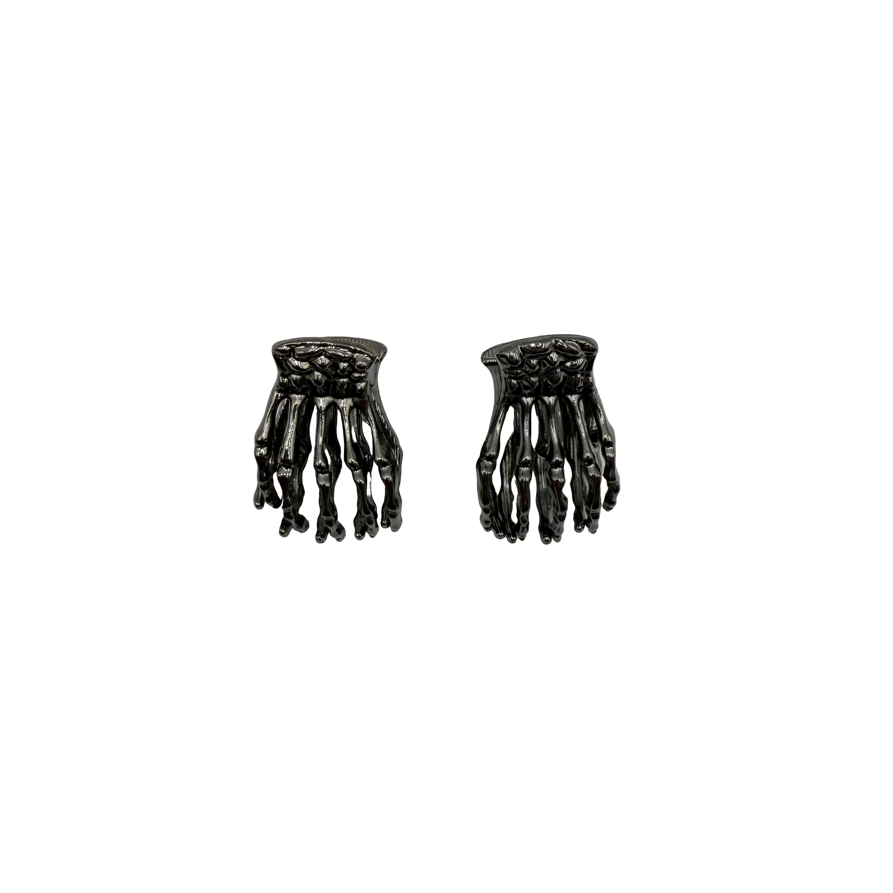 Mini Skeleton Hair Claw - Chrome Set of Two