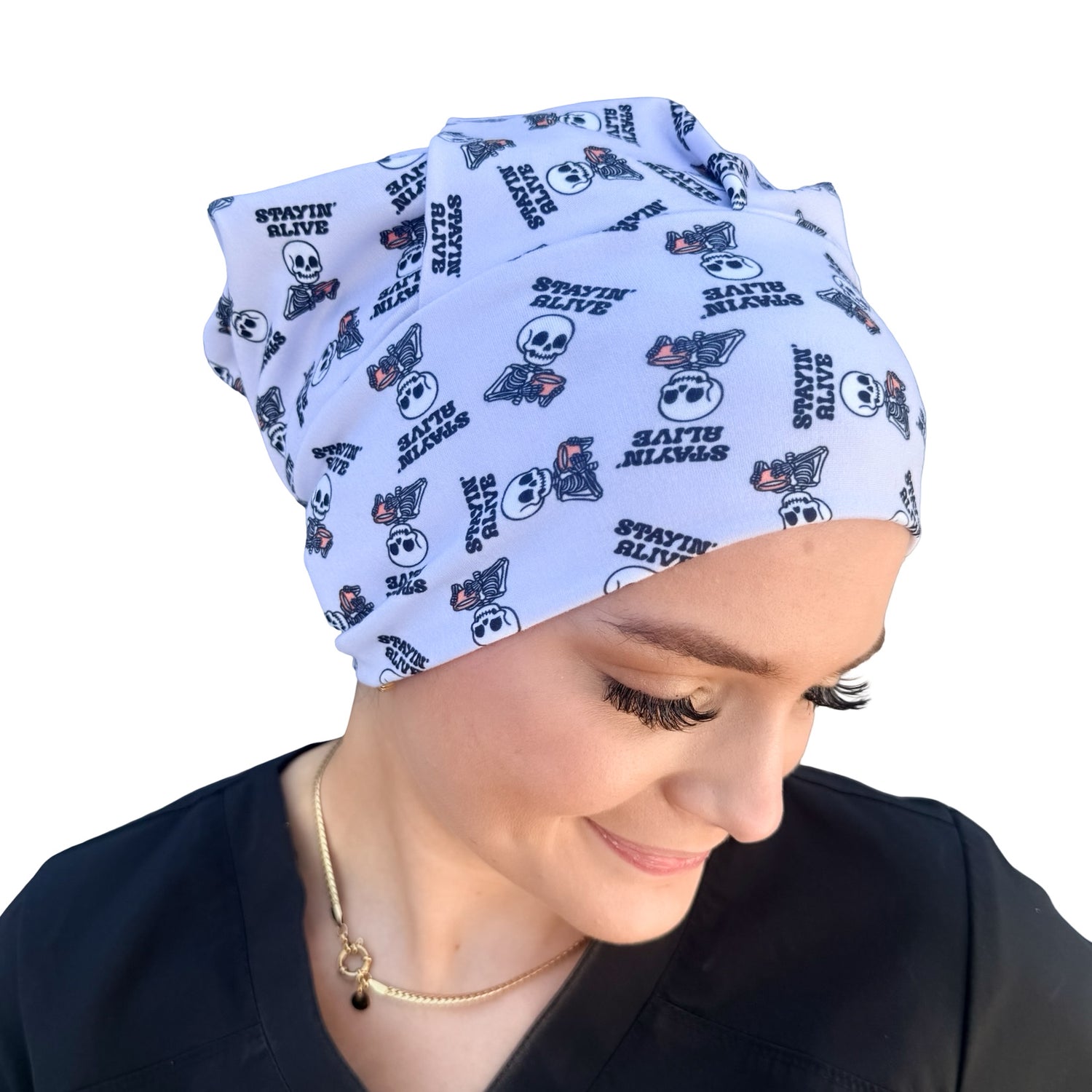 Stayin Alive Soft Scrub Cap