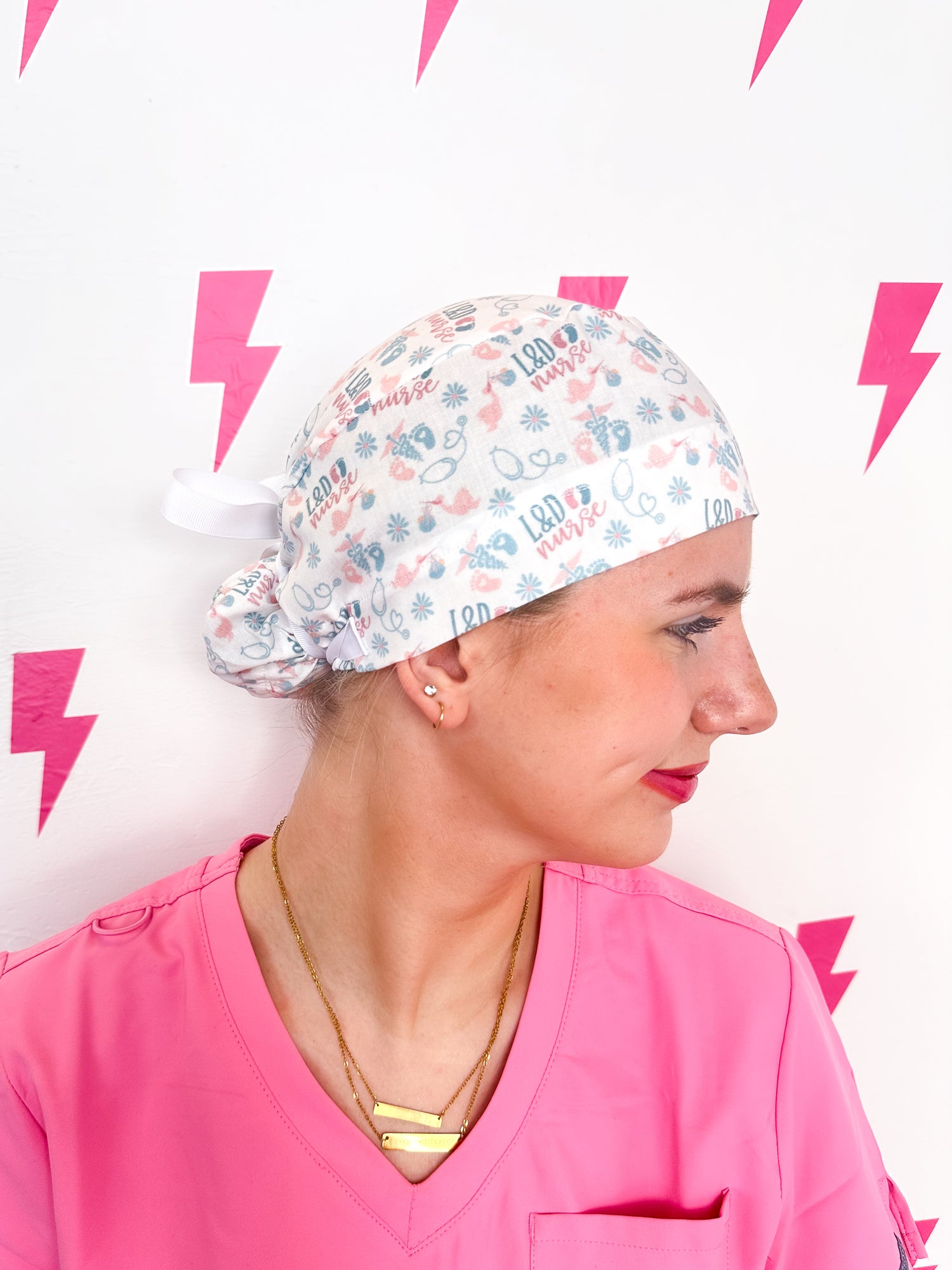 L&amp;D Nurse Pony-Tail Scrub Cap