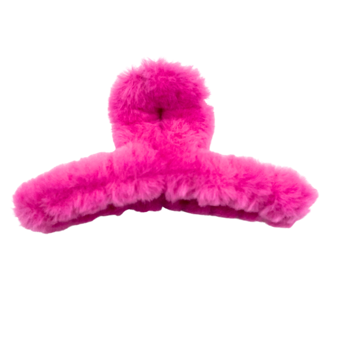Fuzzy Winter - Pink Large Hair Claw