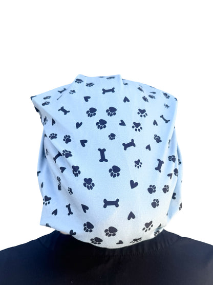 Pet Paws, Bones, &amp; Hearts - Light Olive Soft Scrub Cap