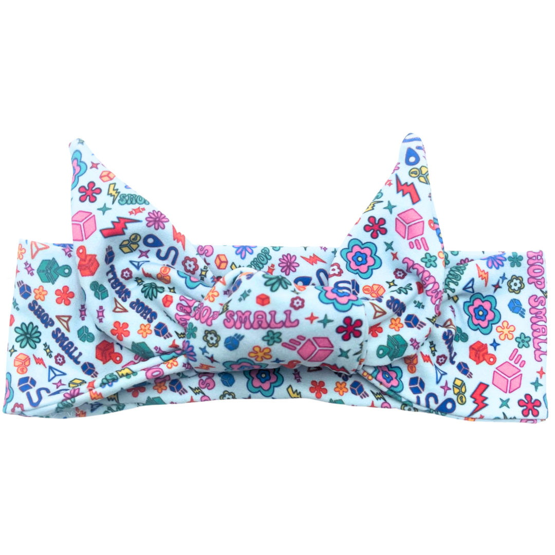 Shop Small - Light Blue Adjustable Tie Headband