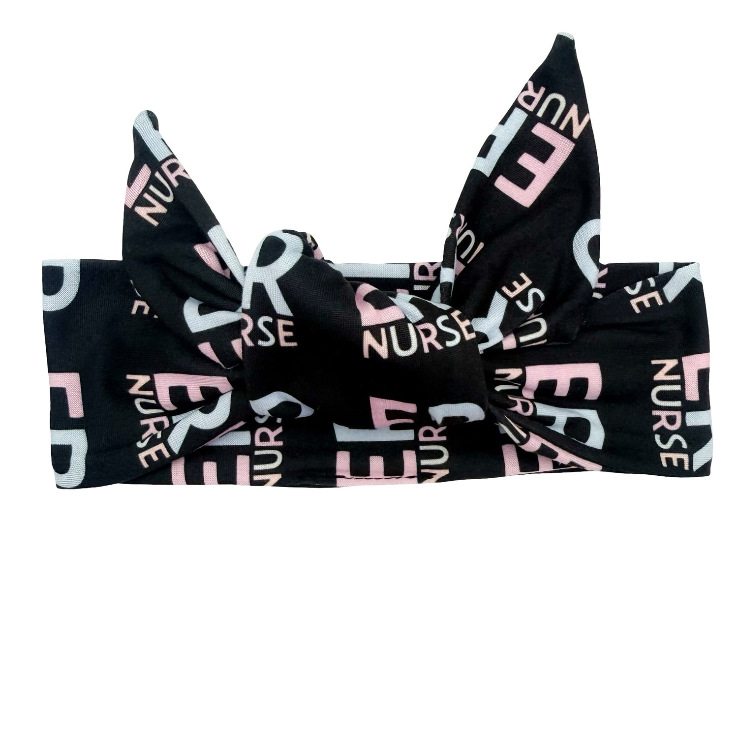 ER Nurse - Black Adjustable Tie Headband
