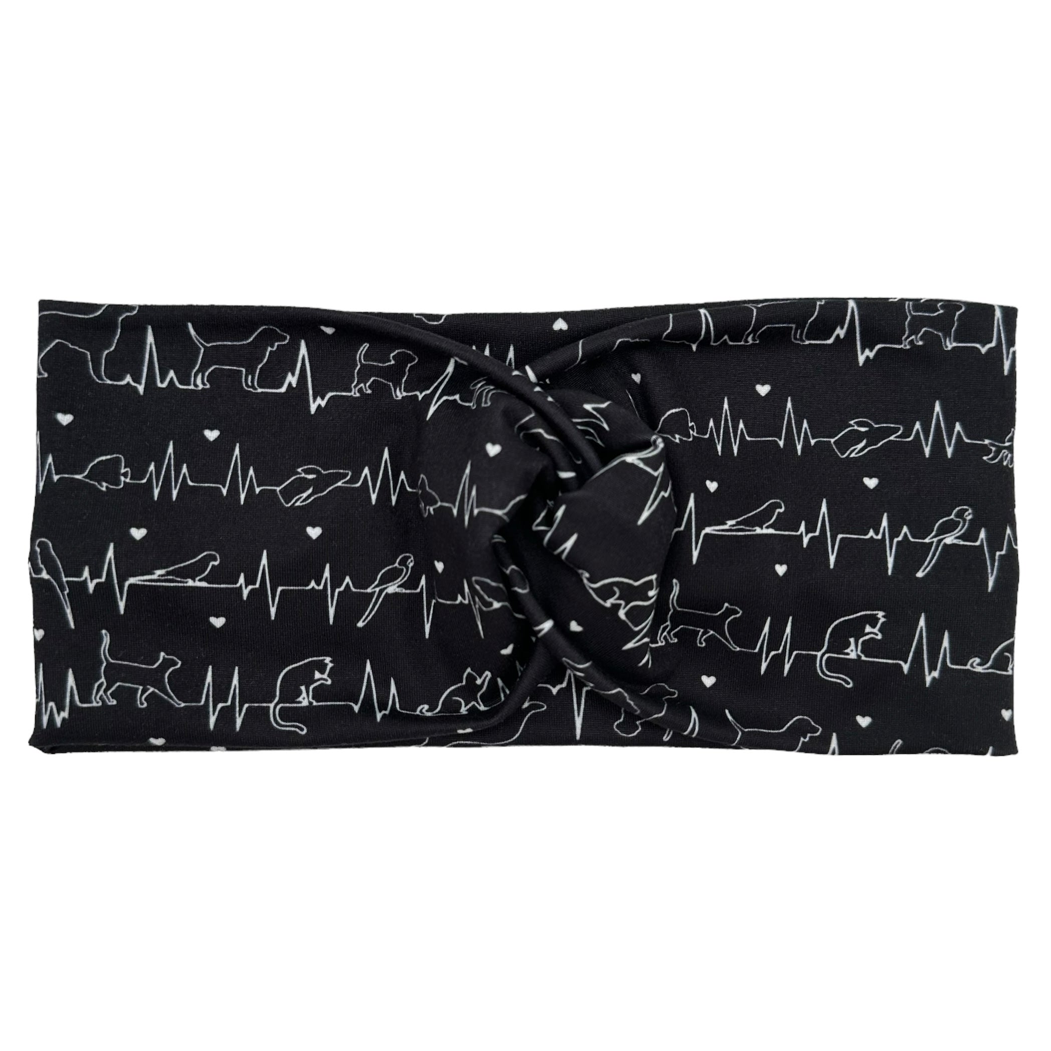 Vet Heartbeat Black Headband