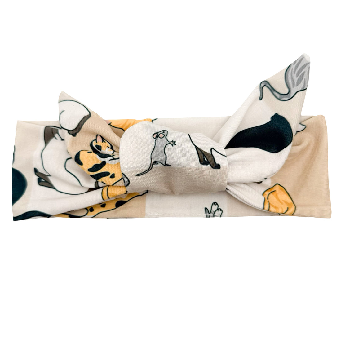 Cozy Cats Adjustable Tie Headband